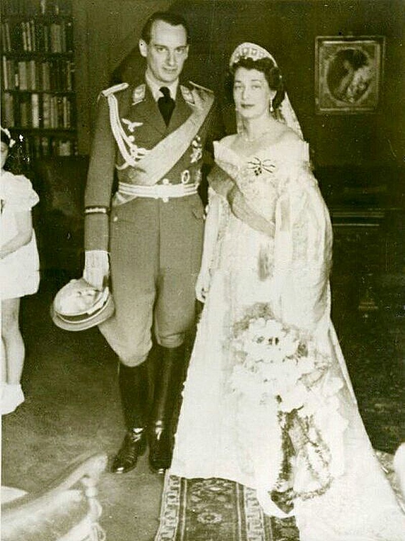 Prince Louis Ferdinand and Grand Duchess Kira on their wedding day, 1938