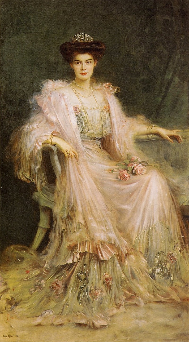 Portrait of Crown Princess Cecilie of Prussia (1886-1954), née Duchess of Mecklenburg-Schwerin, by Caspar Ritter, 1908 (Wikimedia Commons)