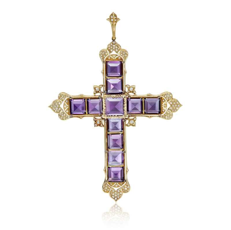 Amethyst and diamond pendant, circa 1920 (Sotheby's)
