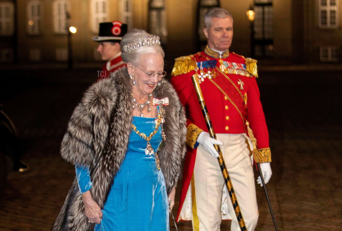 Queen Margrethe II of Denmark arrives at Amalienborg Palace in Copenhagen, on January 01, 2023, to attend the New Years reception (Albert Nieboer/DPA Picture Alliance/Alamy)