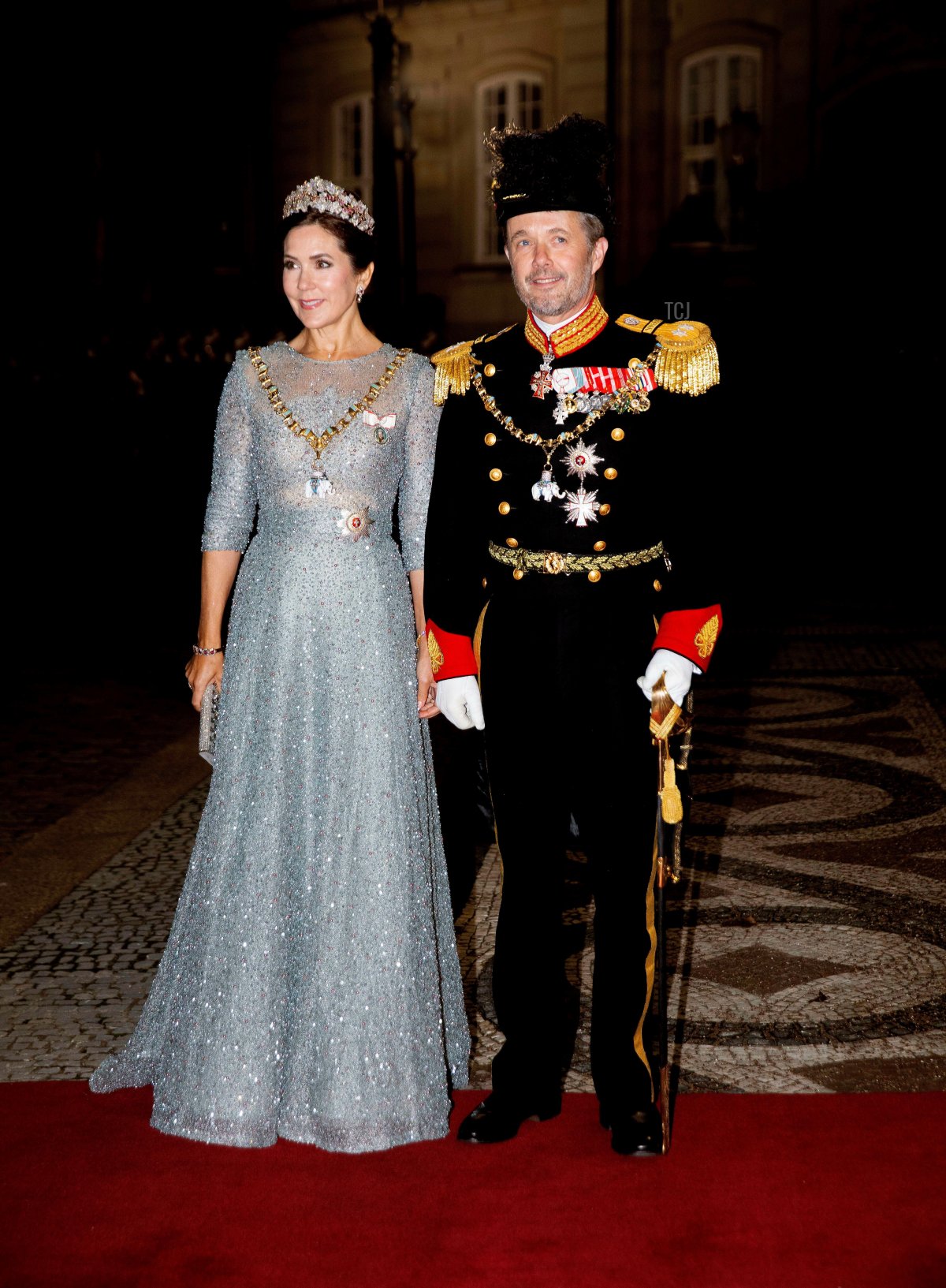 Crown Prince Frederik and Crown Princess Mary of Denmark arrive at Amalienborg Palace in Copenhagen, on January 01, 2023, to attend the New Years reception (Albert Nieboer/DPA Picture Alliance/Alamy)