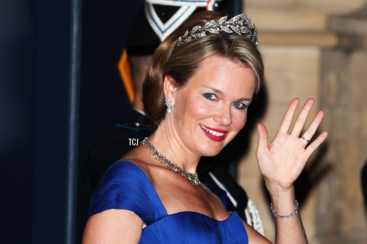 Princess Mathilde of Belgium attends the gala dinner for the wedding of Prince Guillaume of Luxembourg and Stephanie de Lannoy at the Grand-Ducal Palace on October 19, 2012 in Luxembourg (Andreas Rentz/Getty Images)