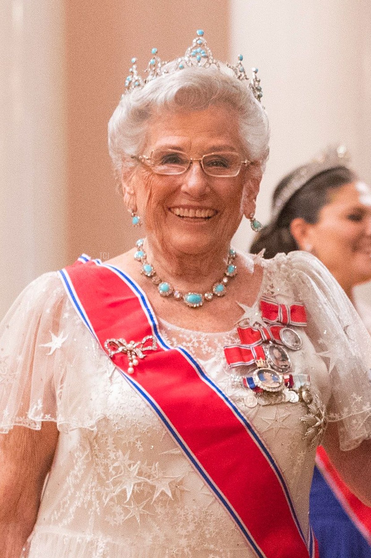 Princess Astrid of Norway arrives for a gala dinner at the Royal Palace in Oslo, Norway on May 9, 2017 to mark the 80th birthdays of the King and Queen (HAAKON MOSVOLD LARSEN/AFP via Getty Images)