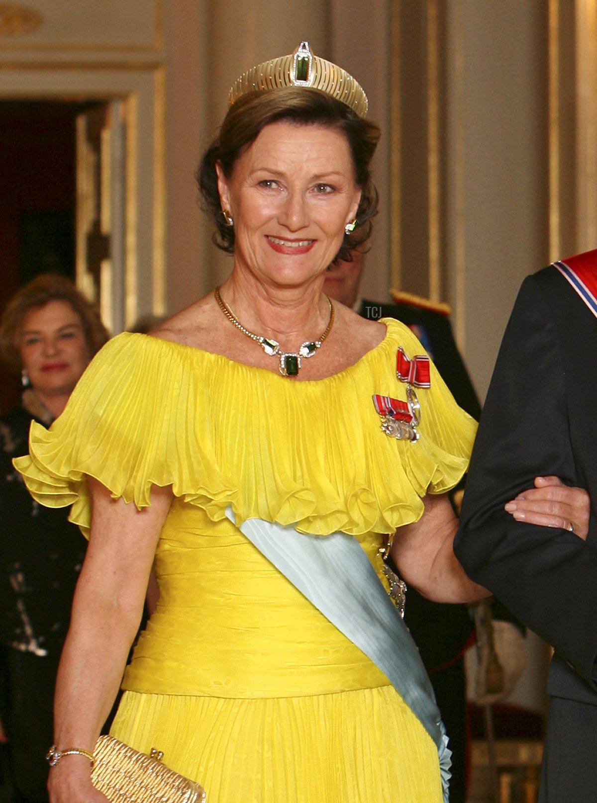 Queen Sonja arrives for arrive for a gala dinner at the Royal Palace in Oslo during the Brazilian state visit, 13 September 2007 (Hakon Mosvold Larsen/AFP via Getty Images)