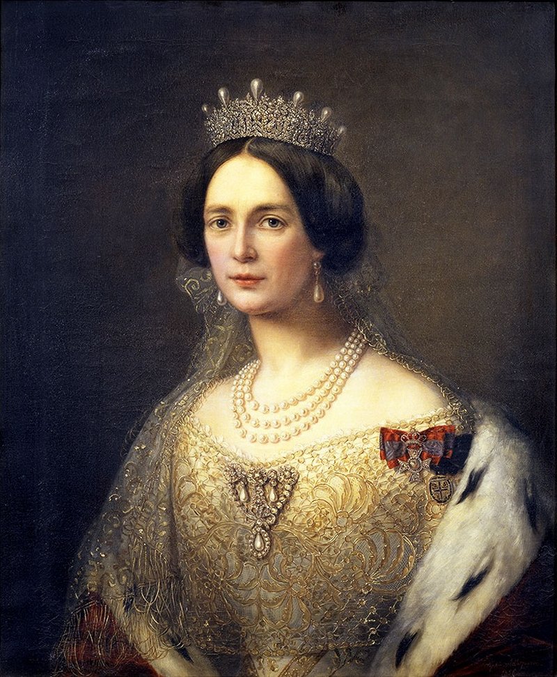 Sofia Adlersparre's portrait of Queen Josefina of Sweden and Norway (Wikimedia Commons)