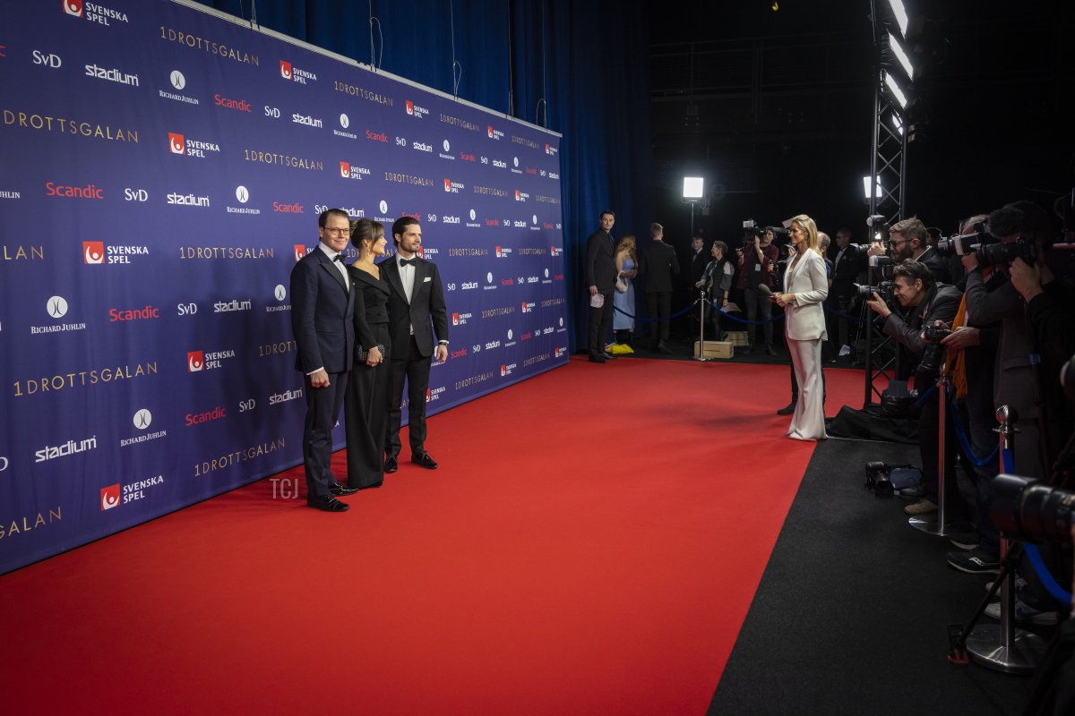 Prince Daniel, Princess Sofia, and Prince Carl Philip of Sweden attend the Idrottsgalan 2023, the Swedish Sports Gala, at Avicii Arena on January 16, 2023 in Stockholm, Sweden (Michael Campanella/Getty Images)