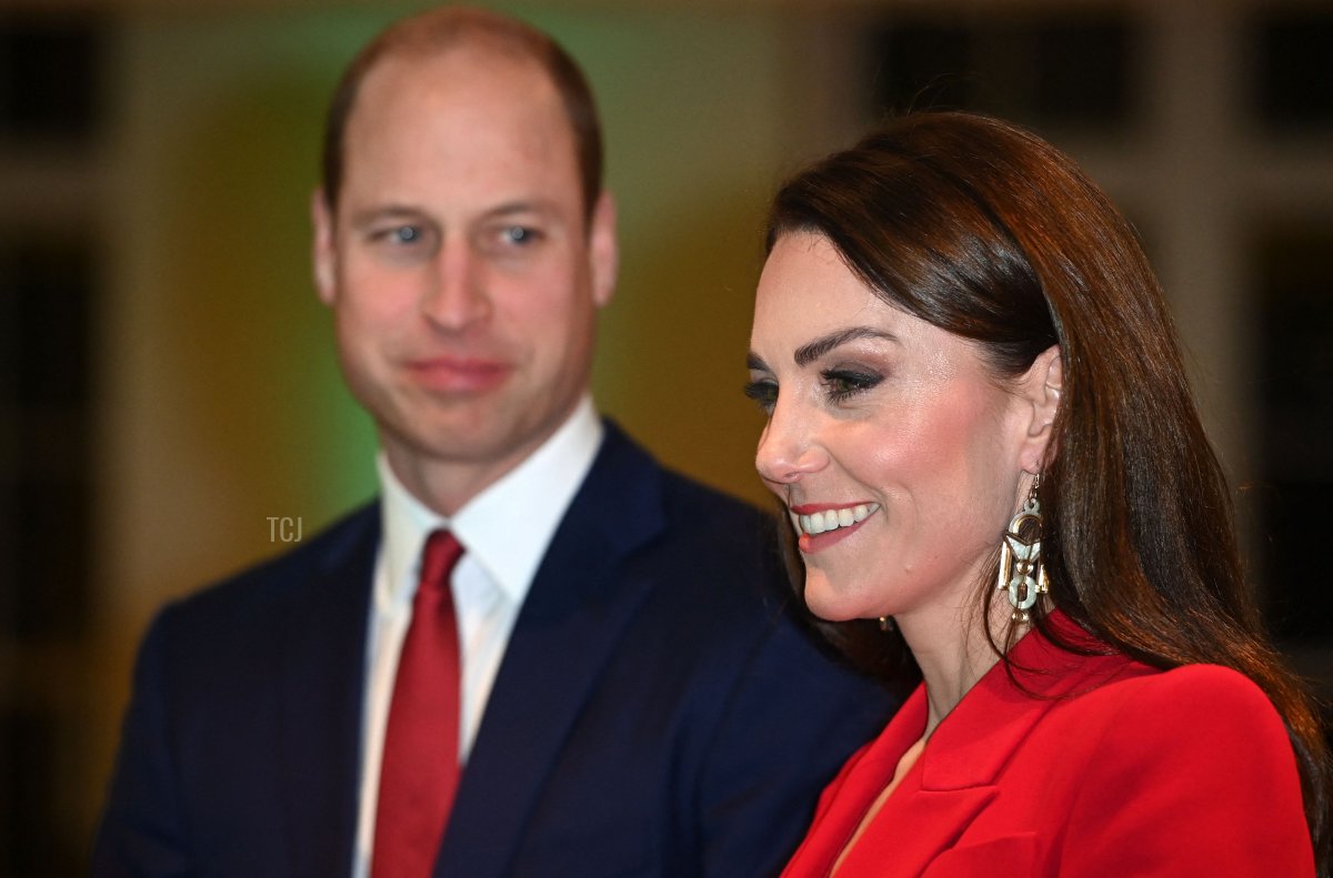 Britain's Prince William, Prince of Wales (L) and Britain's Catherine, Princess of Wales attend a pre-campaign launch event, hosted by The Royal Foundation Centre for Early Childhood, at BAFTA in central London on January 30, 2023 (ED MULHOLLAND/POOL/AFP via Getty Images)