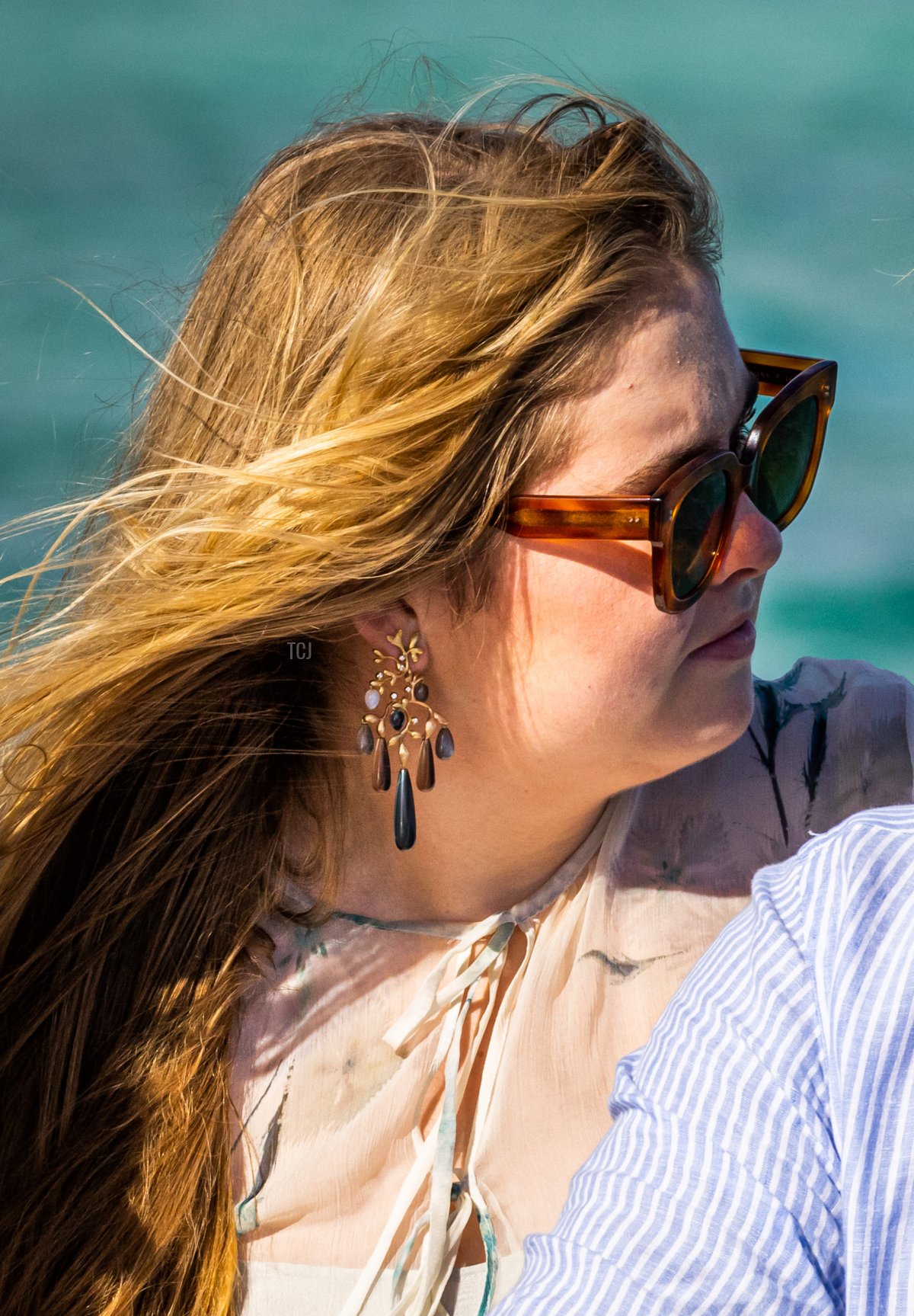 Princess Amalia of the Netherlands visits a windsurfing demonstration at Sorbonne Beach on day two of the Dutch royal family's tour of the Dutch Caribbean Islands on January 28, 2023 in Kralendijk, Bonaire (Patrick van Katwijk/Getty Images)