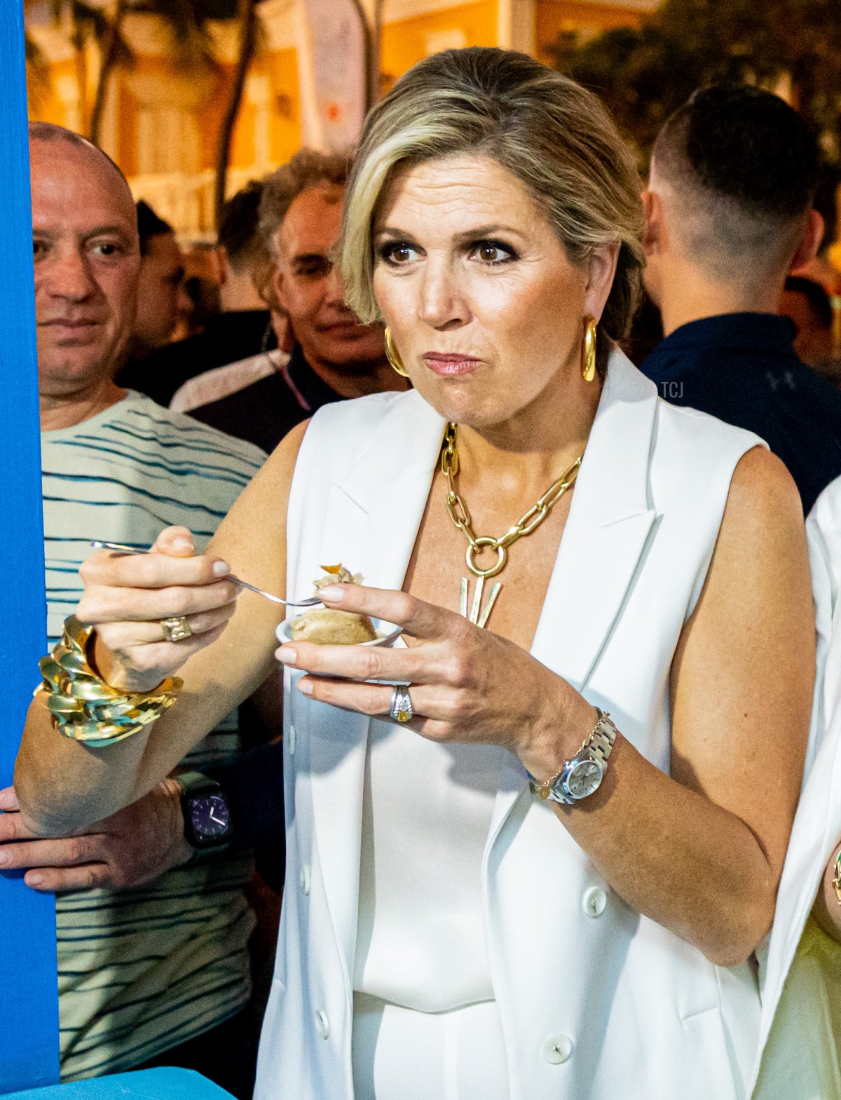 Queen Maxima of the Netherlands visits the Taste of Bonaire festival on day two of the Dutch royal family's tour of the Dutch Caribbean Islands on January 28, 2023 in Kralendijk, Bonaire (Patrick van Katwijk/Getty Images)