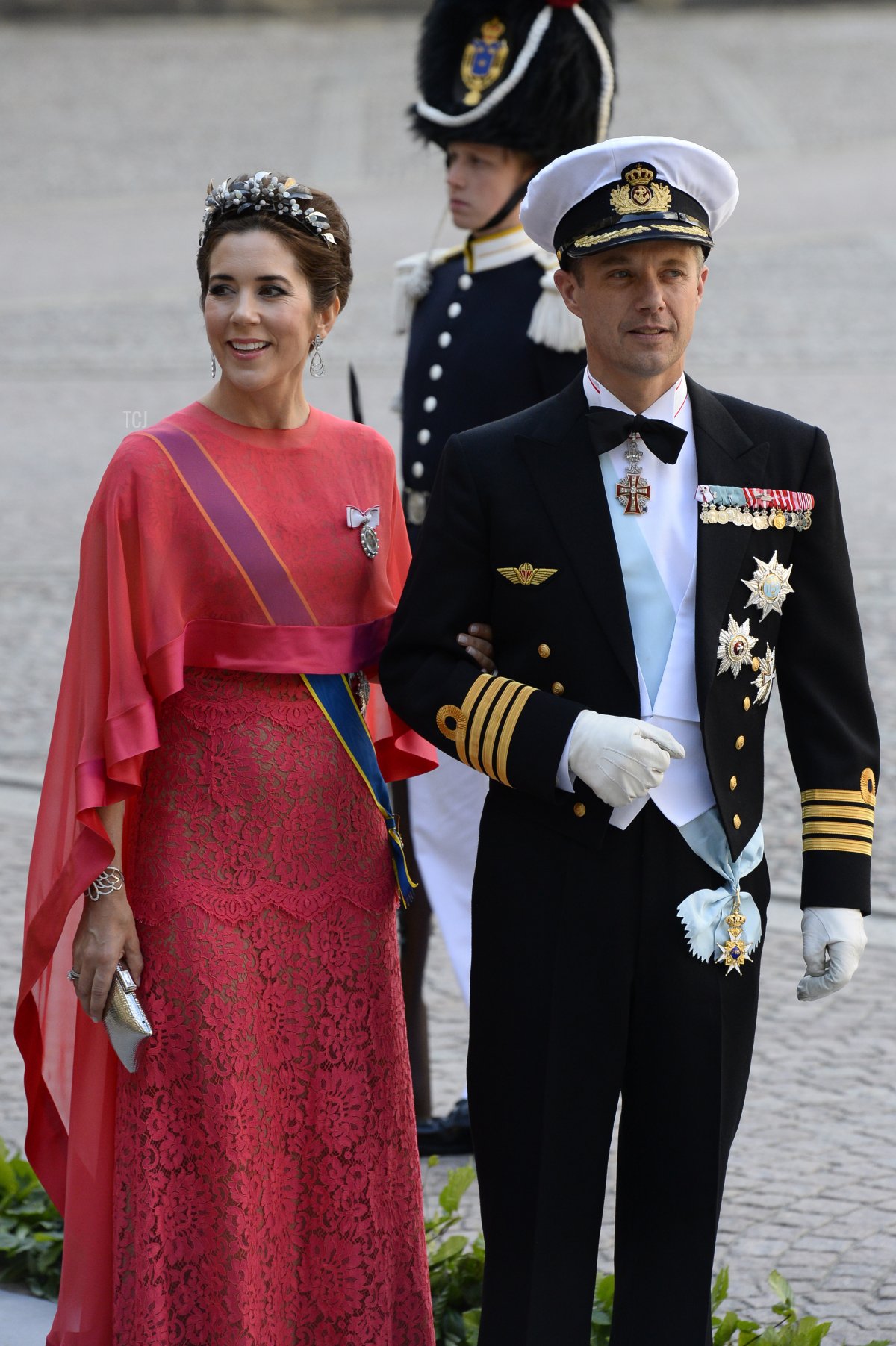 Crown Princess Mary and Crown Prince Frederik of Denmark attend the wedding of Princess Madeleine of Sweden and Christopher O'Neill on June 8, 2013 in Stockholm, Sweden (JONATHAN NACKSTRAND/AFP via Getty Images)