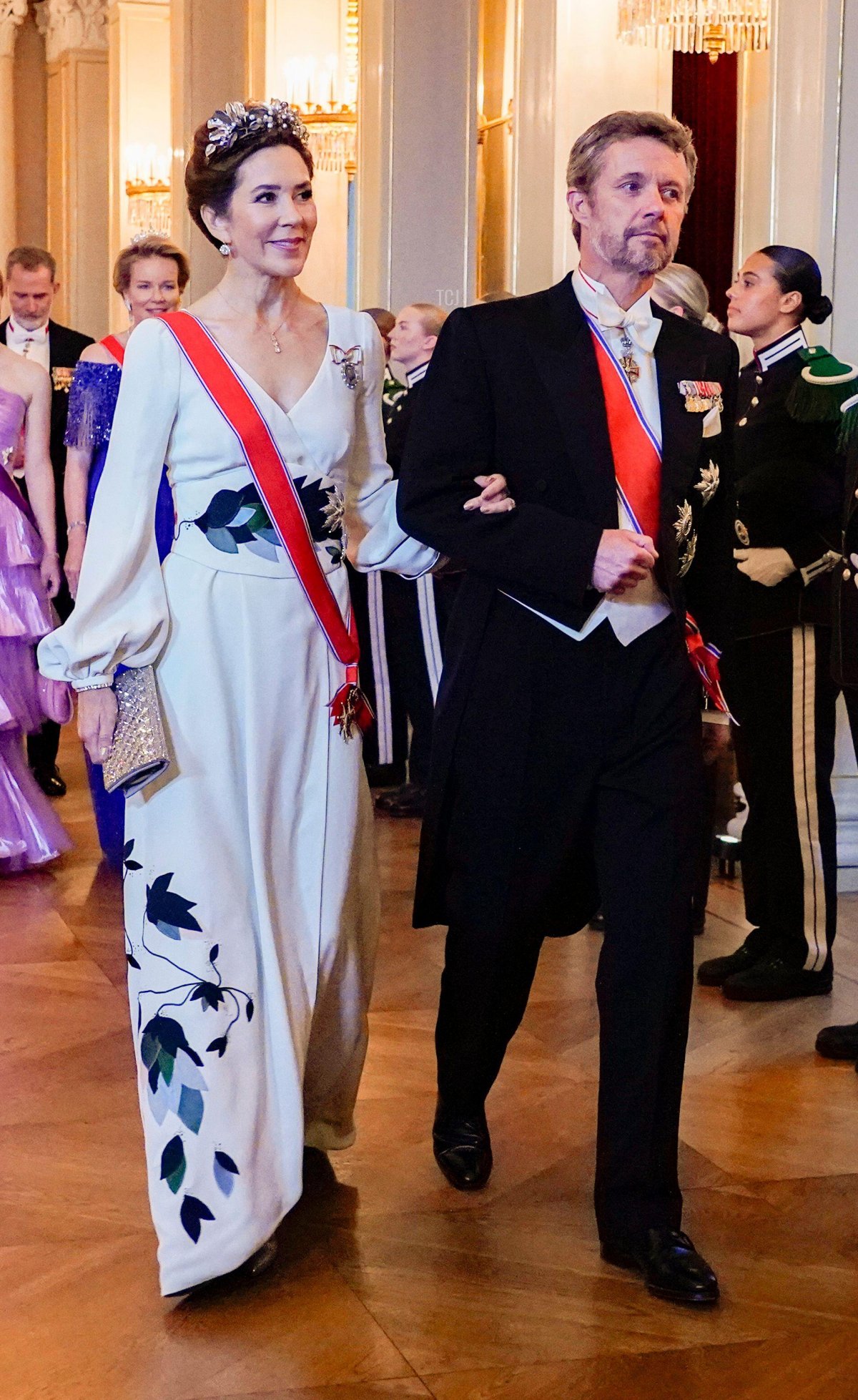 Crown Princess Mary and Crown Prince Frederik of Denmark attend a gala dinner at the Royal Palace in Oslo celebrating the 18th birthday of Princess Ingrid Alexandra of Norway, 17 June 2022 (Lise Åserud/NTB/Alamy)