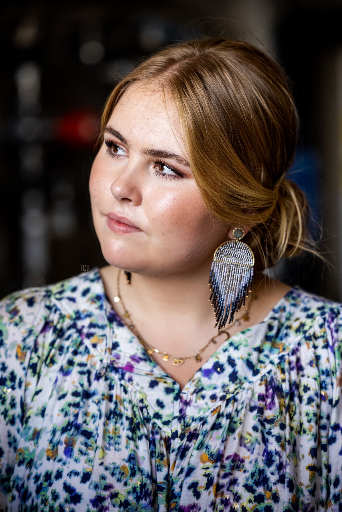 Princess Amalia of the Netherlands attends a demonstration of the navy on the way to Curacao during the Dutch royal family's tour of the Dutch Caribbean Islands on February 1, 2023 in Willemstad, Curacao (Patrick van Katwijk/Getty Images)