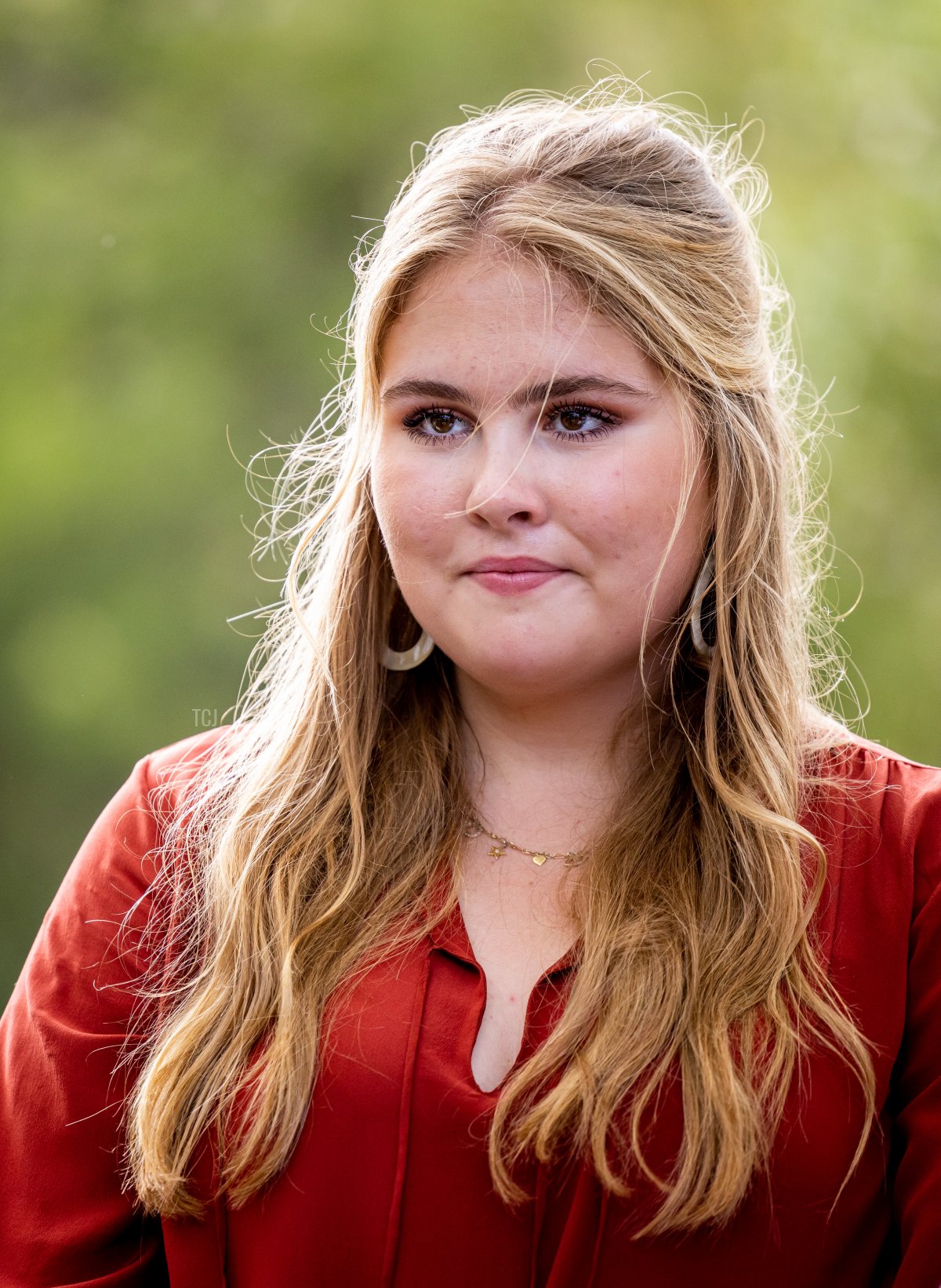 Princess Amalia of the Netherlands visits an agricultural garden project during the Dutch royal family's tour of the Dutch Caribbean Islands on February 7, 2023 in Sint Maarten (Patrick van Katwijk/Getty Images)