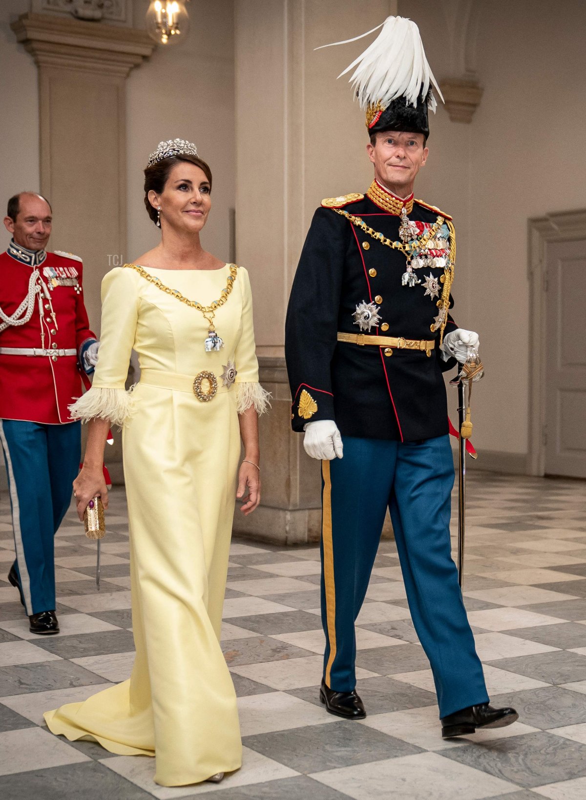 Prince Joachim and Princess Marie of Denmark arrive at the gala banquet at Christiansborg Palace on September 11, 2022, during the celebrations to mark the 50th anniversary of the Queen of Denmark's accession to the throne (MADS CLAUS RASMUSSEN/Ritzau Scanpix/AFP via Getty Images)