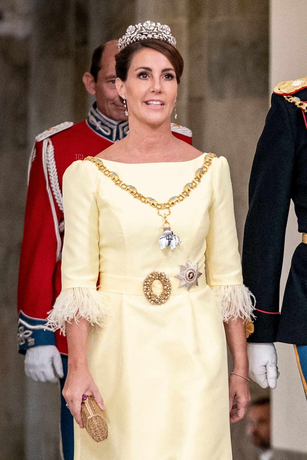 Princess Marie of Denmark arrives at the gala banquet at Christiansborg Palace on September 11, 2022, during the celebrations to mark the 50th anniversary of the Queen of Denmark's accession to the throne (MADS CLAUS RASMUSSEN/Ritzau Scanpix/AFP via Getty Images)
