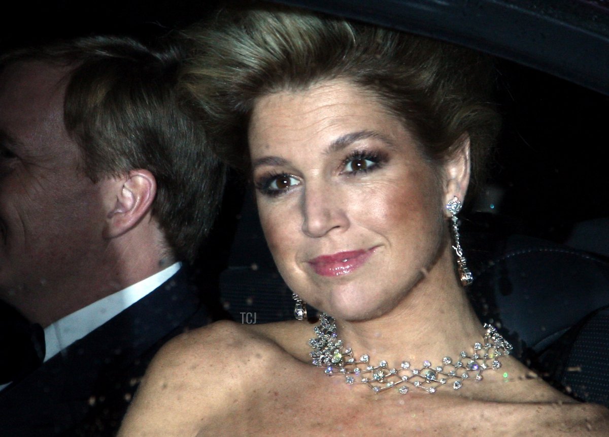 Prince Willem-Alexander and Princess Maxima of the Netherlands arrive at Buckingham Palace for a gala party hosted by Queen Elizabeth II to celebrate the 60th birthday of her son, Prince Charles, on November 13, 2008, in London, England (Chris Jackson/Getty Images)