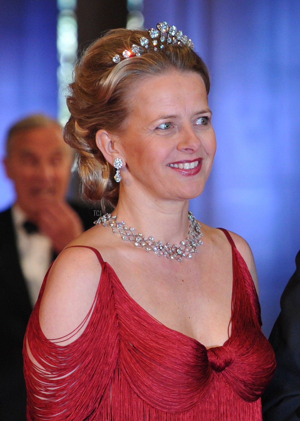 Princess Mabel of Orange-Nassau arrives at a dinner at the Rijksmuseum in Amsterdam, hosted by Queen Beatrix of the Netherlands on the eve of her abdication, 29 April 2013 (CARL COURT/AFP via Getty Images)