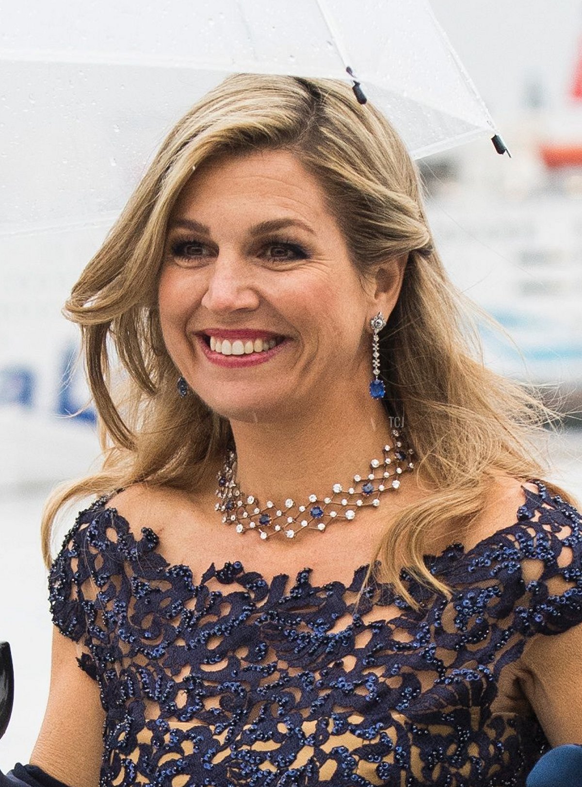 Queen Maxima of the Netherlands arrives for a gala dinner at the Opera House in Oslo on May 10, 2017 in celebration of the 80th birthdays of King Harald V and Queen Sonja of Norway (JON OLAV NESVOLD/AFP via Getty Images)