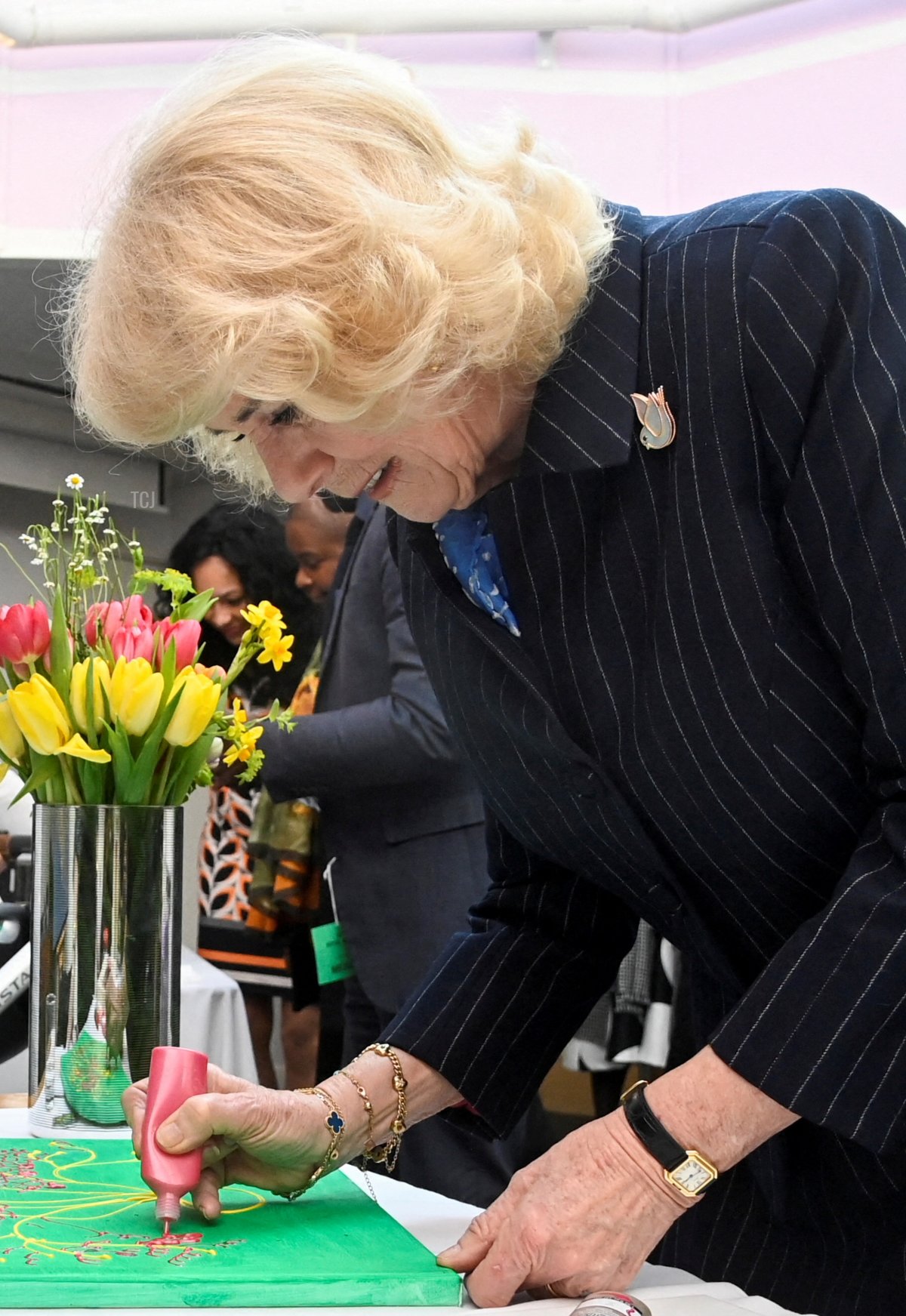 Britain's Queen Camilla visits the S.T.O.R.M Family Centre, in London, on February 9, 2023 (Toby Melville - WPA Pool/Getty Images)