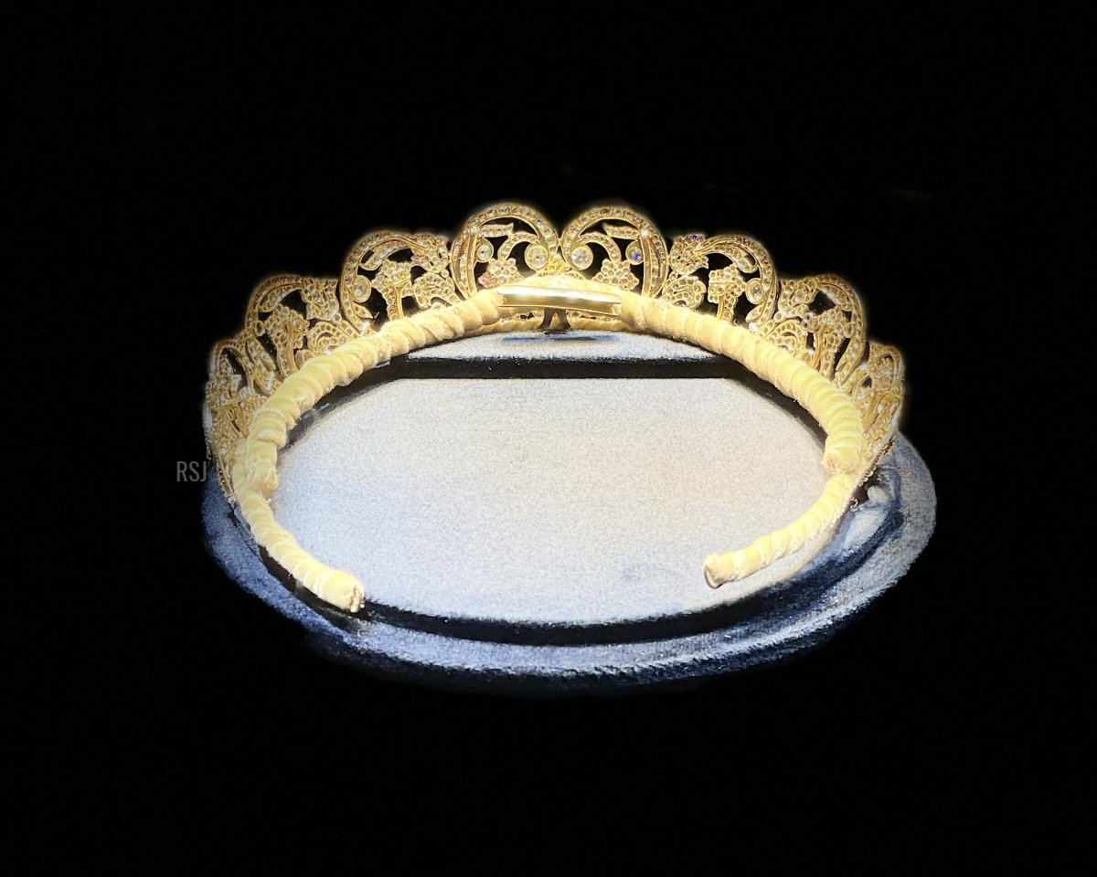 The Spencer Tiara, displayed as part of Sotheby's Platinum Jubilee Exhibition in London, June 2022 (Raymond Janis)