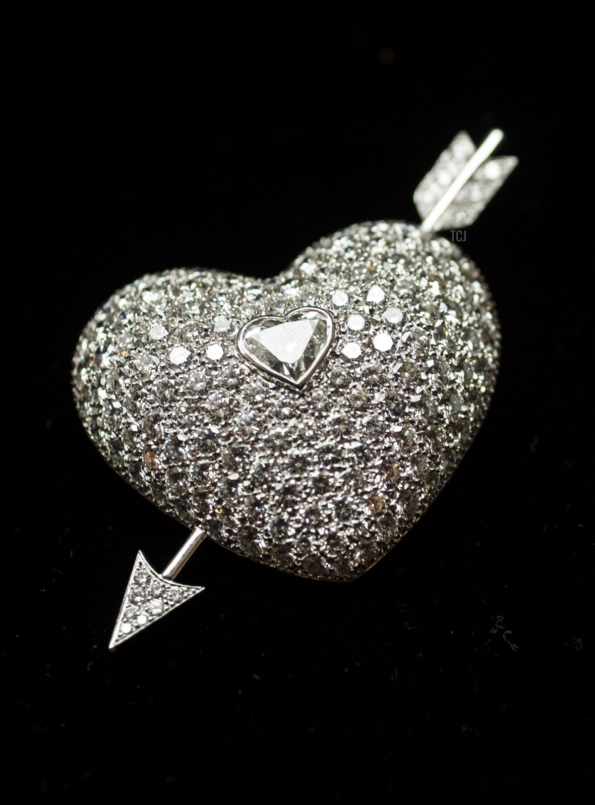 A diamond brooch given to the Duchess by her husband Andrew Cavendish, 11th Duke of Devonshire to mark their diamond wedding anniversary in 2001 during a behind the scenes look at the personal collection of Deborah Cavendish, Duchess of Devonshire ahead of Sotheby's exhibition and sale on February 26, 2016 in London, England (Miles Willis/Getty Images for Sotheby's)