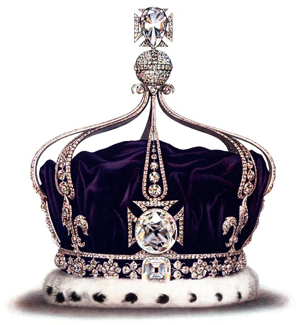 Illustration of Queen Mary's Crown from 1919's The Crown Jewels of England (Wikimedia Commons)