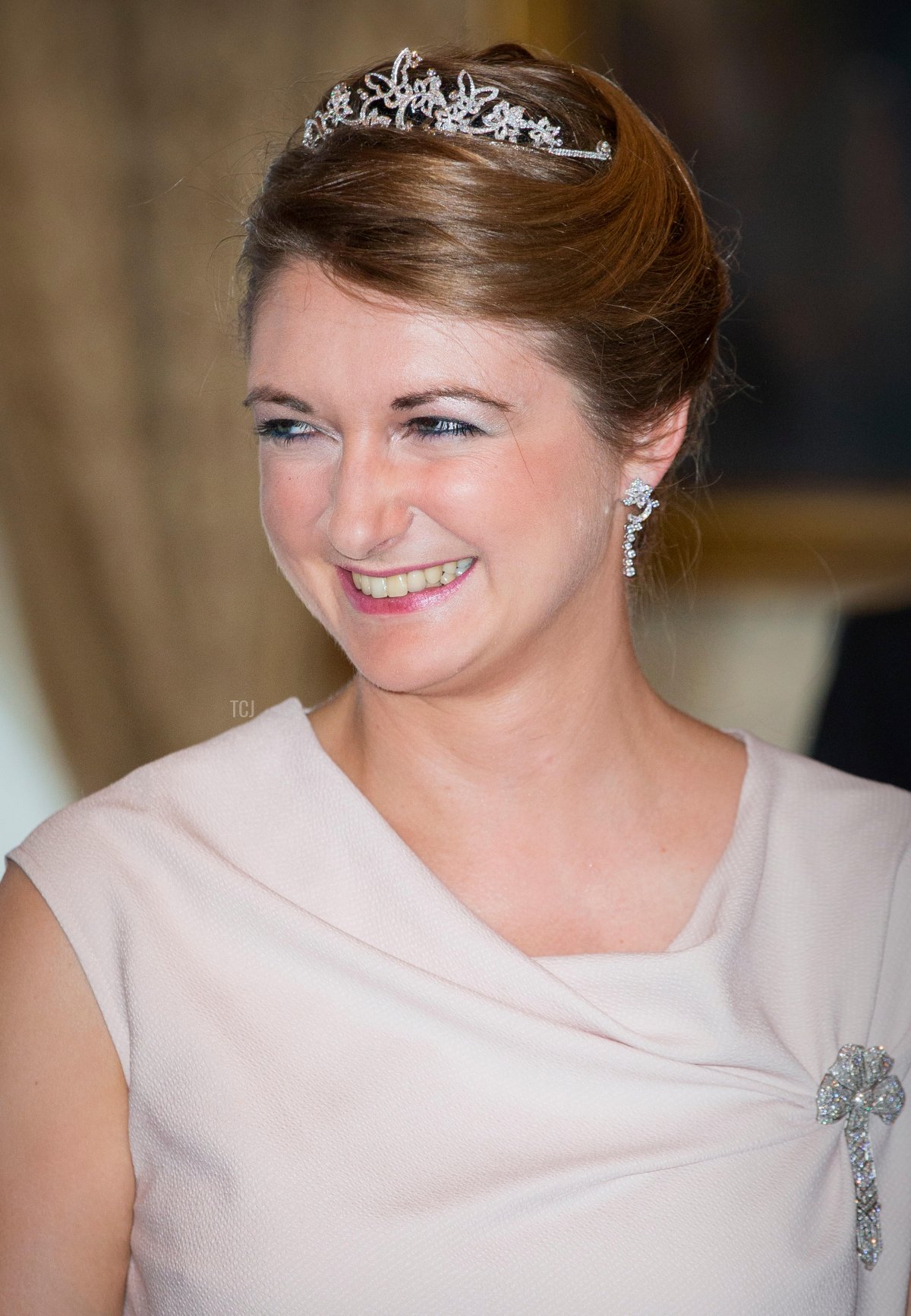 Hereditary Grand Duchess Stephanie of Luxembourg attends the official reception during the National Day celebrations at the Grand Ducal Palace in Luxembourg, 23 June 2016 (Patrick van Katwijk/DPA Picture Alliance/Alamy)