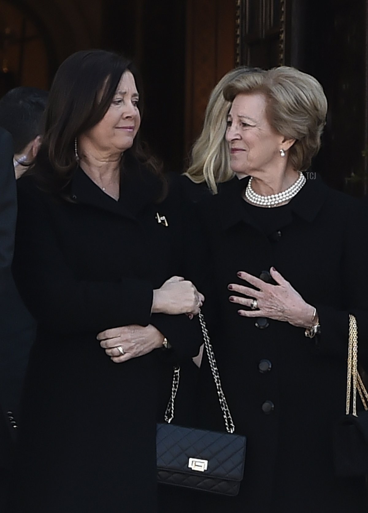 Princess Alexia and Queen Anne-Marie attend the 40-day Memorial Service for King Constantine II at the Metropolitan Cathedral on February 18, 2023 in Athens, Greece (Milos Bicanski/Getty Images)