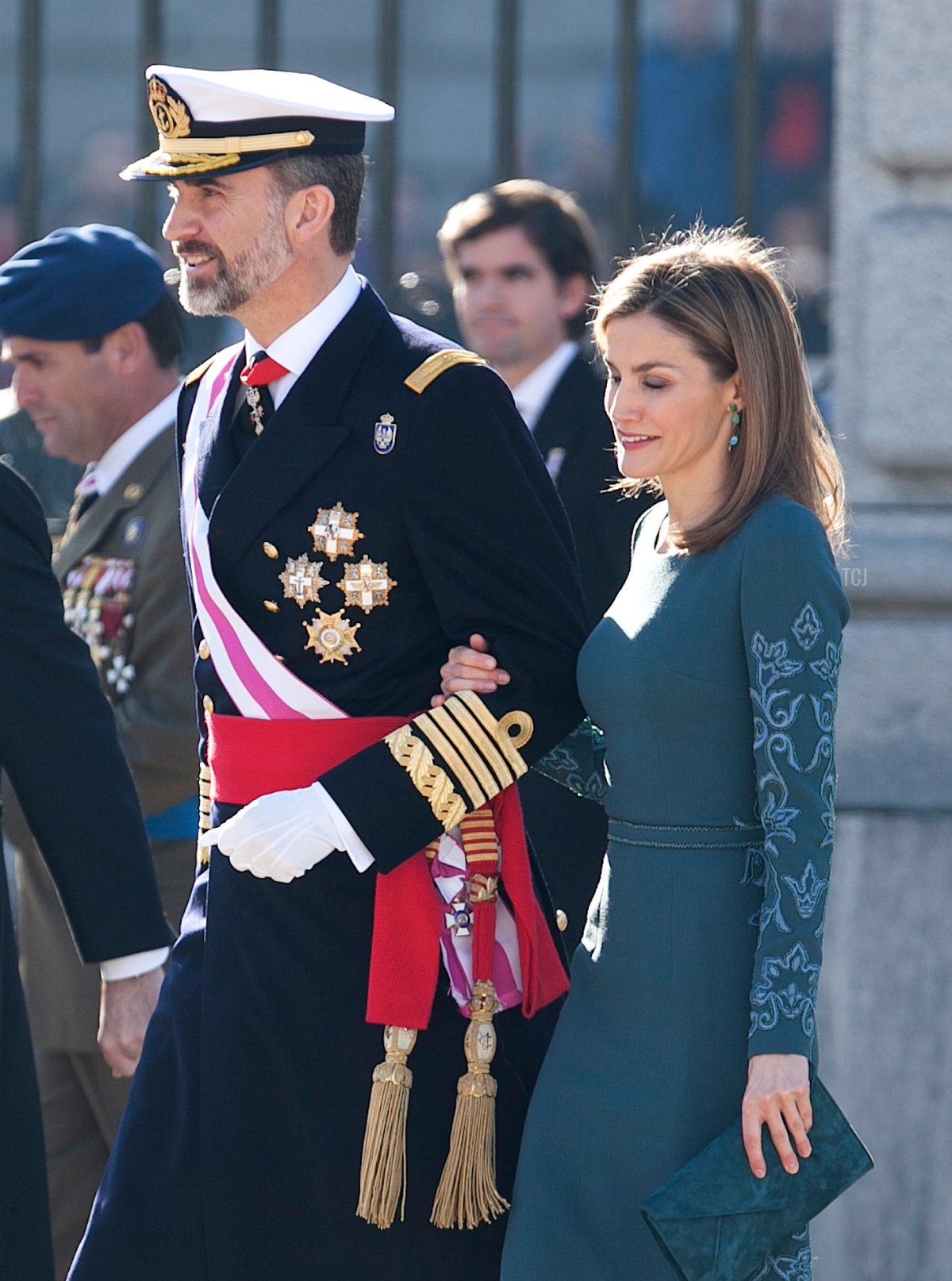 King Felipe VI and Queen Letizia of Spain attend the Pascua Militar ceremony at the Royal Palace on January 6, 2015 in Madrid, Spain (Victor Blanco-Pool/Getty Images)