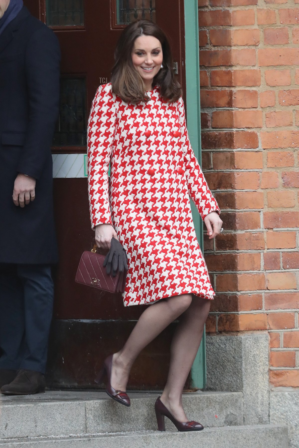 The Duchess of Cambridge departs from Matteusskolan School on day two of their royal visit to Sweden and Norway on January 31, 2018 in Stockholm, Sweden (Chris Jackson/Getty Images)