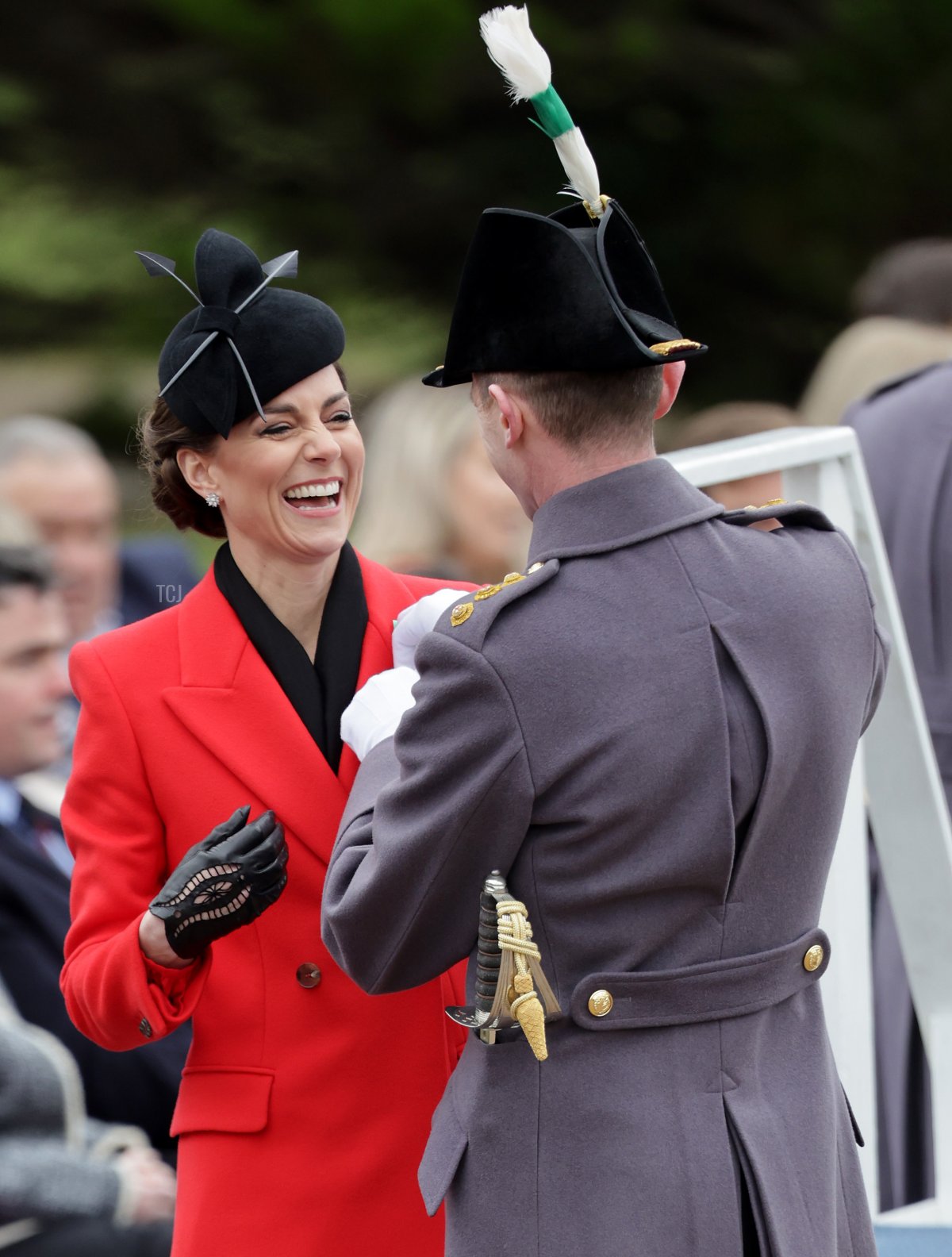 The Princess of Wales smiles during a visit to the 1st Battalion Welsh Guards at Combermere Barracks for the St David’s Day Parade on March 01, 2023 in Windsor, England (Chris Jackson/Getty Images)