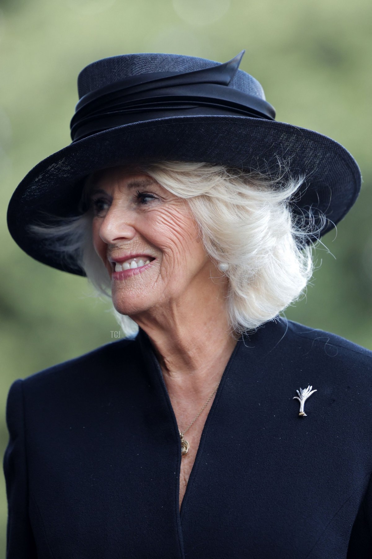 Queen Camilla reacts during a visit at Cardiff Castle, in Cardiff, in south Wales on September 16, 2022 (CHRIS JACKSON/POOL/AFP via Getty Images)