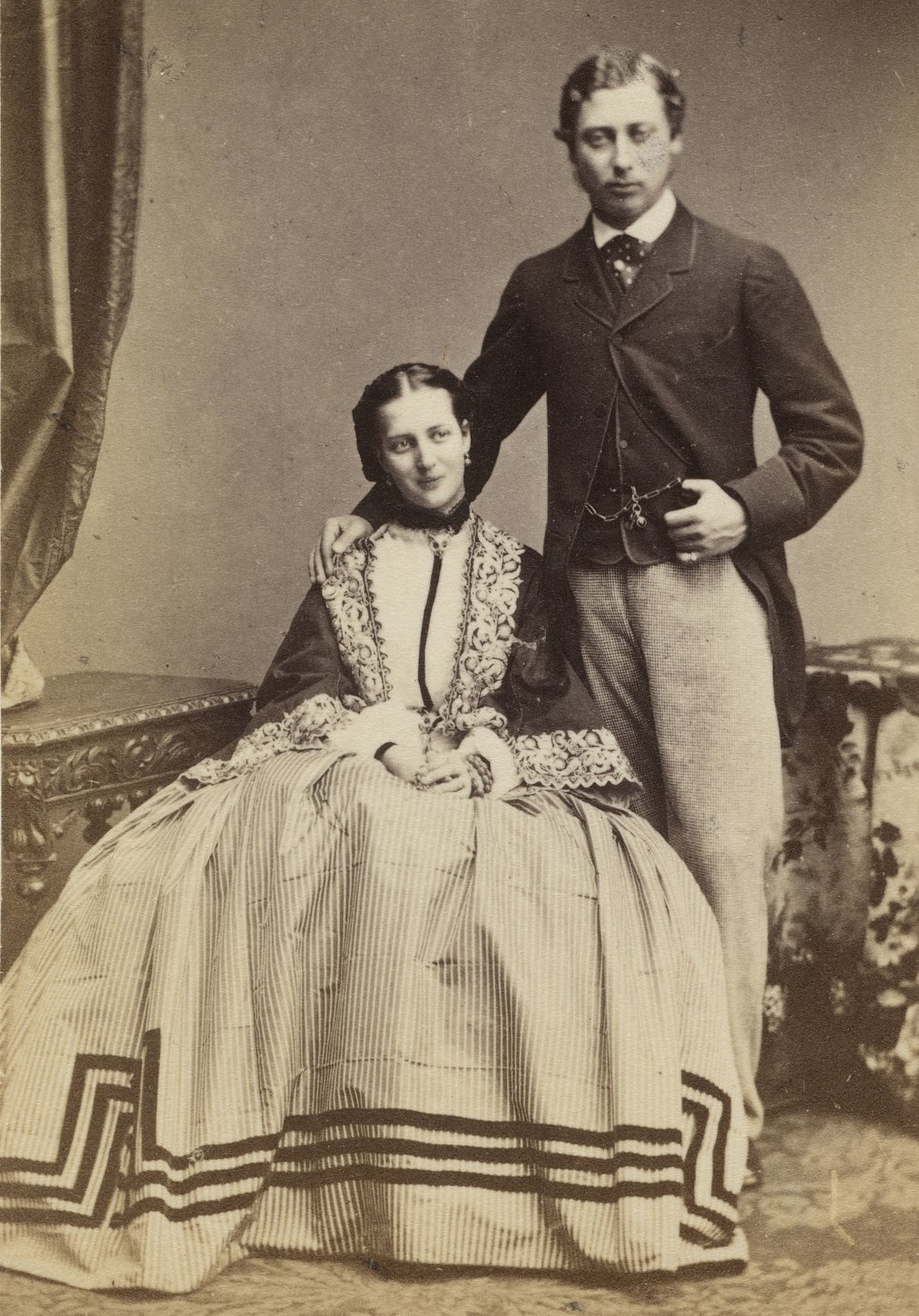 Engagement photograph of the Prince of Wales and Princess Alexandra of Denmark, 1863 (Ghémar Frères/Royal Collection)