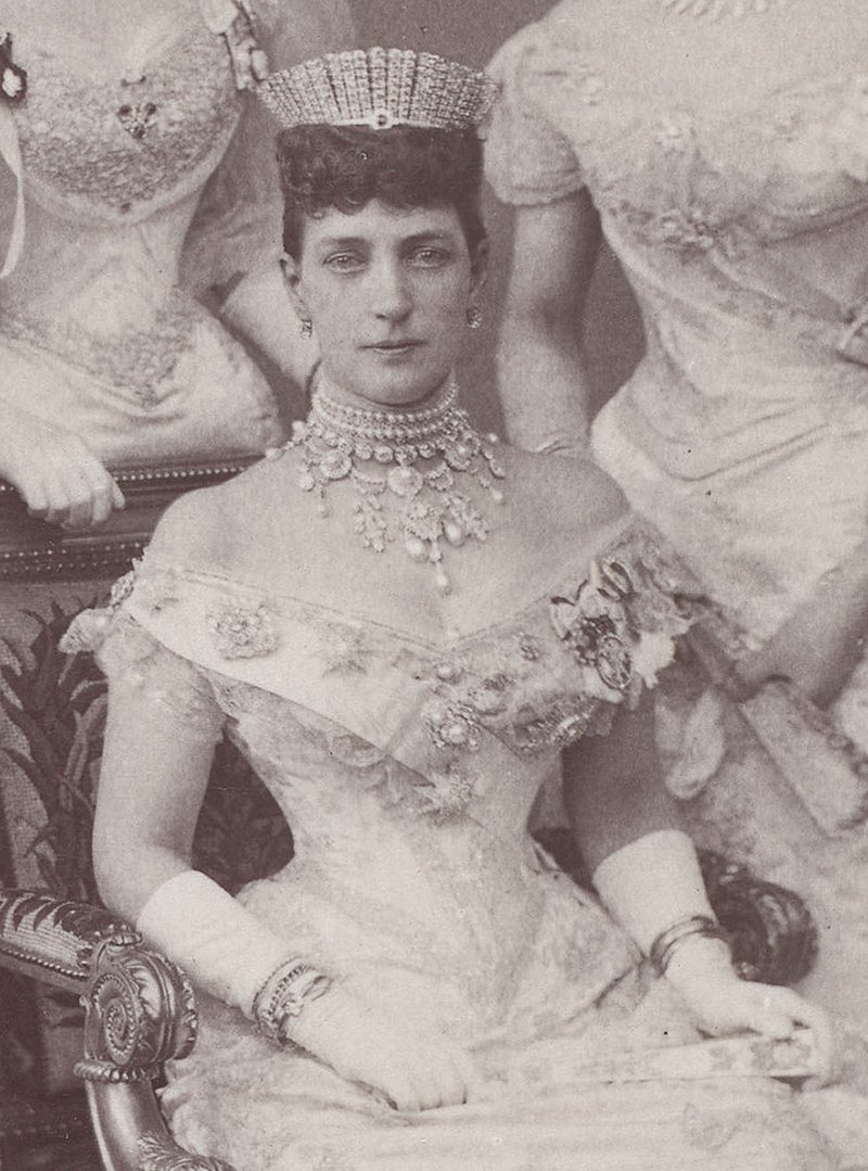 Queen Alexandra, then Princess of Wales, pictured at the wedding of her son, the Duke of York, in July 1893 (Wikimedia Commons)