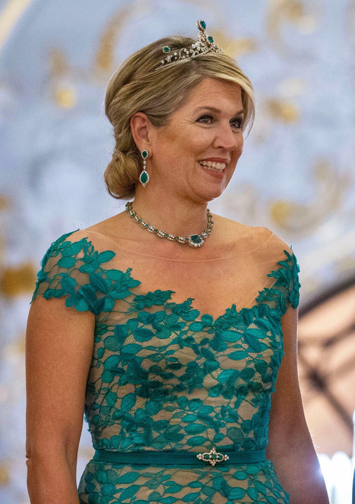 Queen Maxima of the Netherlands attends a state banquet at the Reduta, home of the Slovak Philharmonic, in Bratislava on March 07, 2023 (Albert Nieboer/DPA Picture Alliance/Alamy)