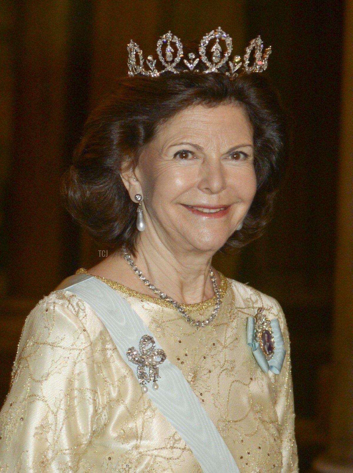 Queen Silvia of Sweden arrives for a reception dinner on February 11, 2015 at the Royal Palace in Stockholm (Fredrik Sandberg/TT News Agency/Alamy)