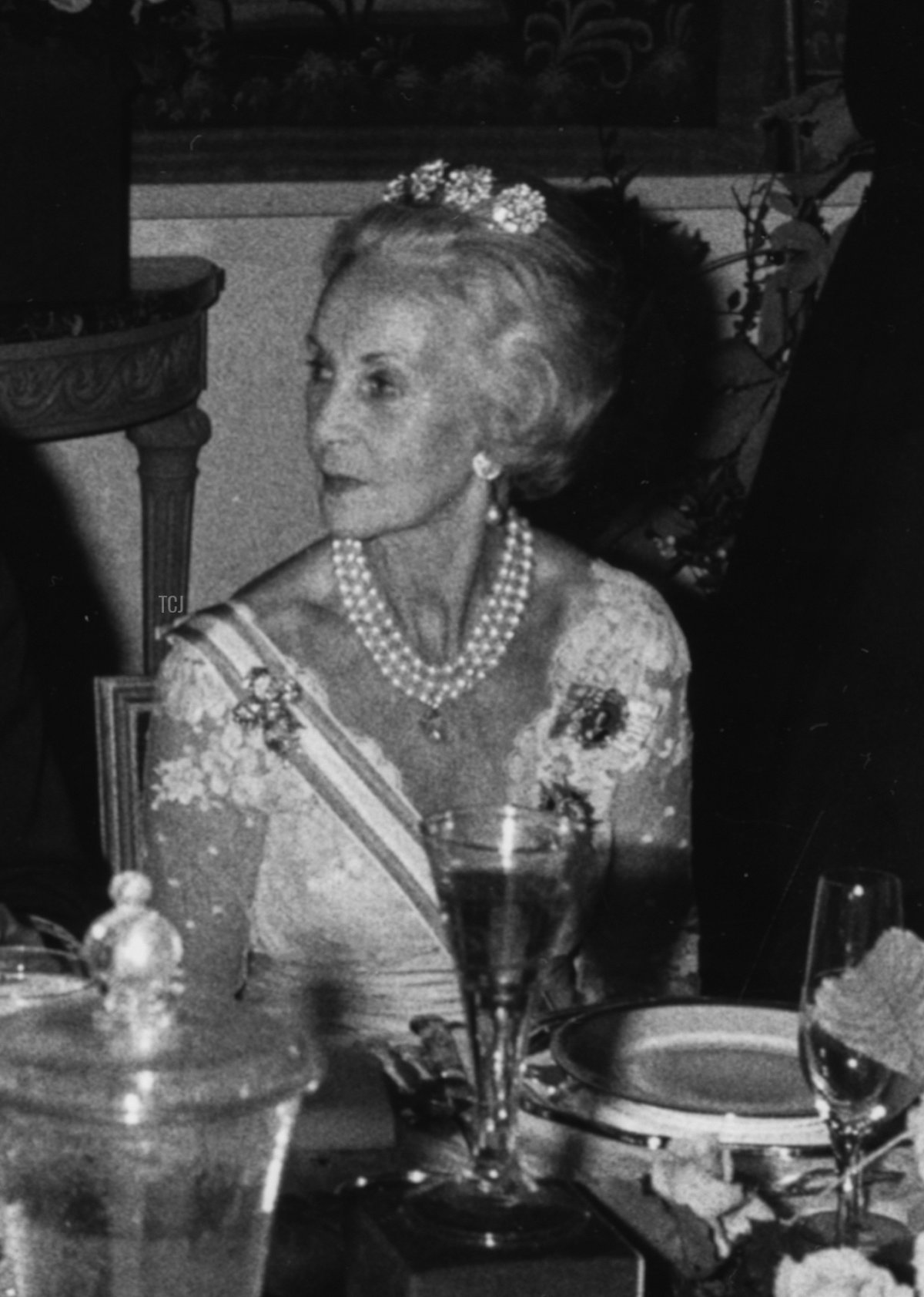 Princess Lilian of Sweden attends a banquet at the Spanish embassy in Sweden, October 1979 (Keystone/Hulton Archive/Getty Images)