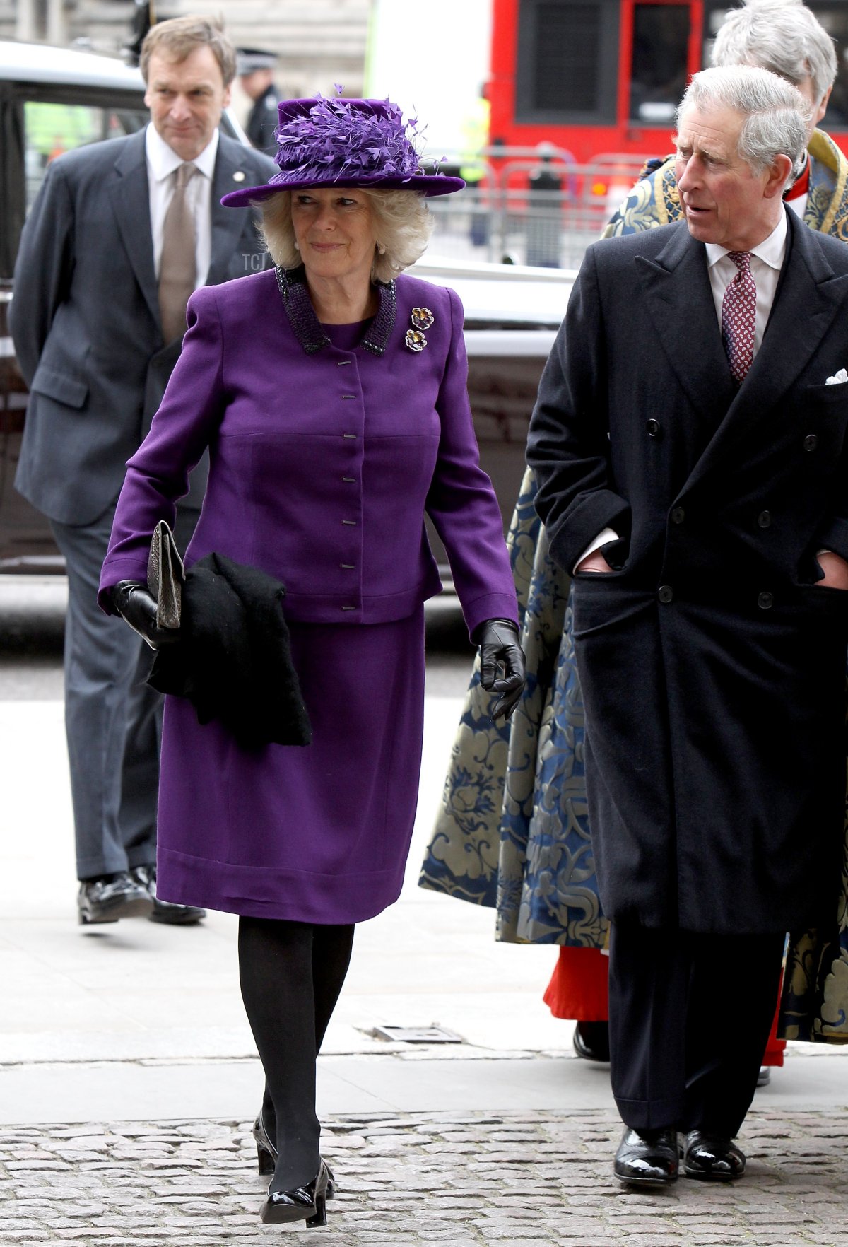 The Prince of Wales and the Duchess of Cornwall arrive at the Commonwealth Day Service at Westminster Abbey on March 8, 2010 in London, England (Chris Jackson/Getty Images)