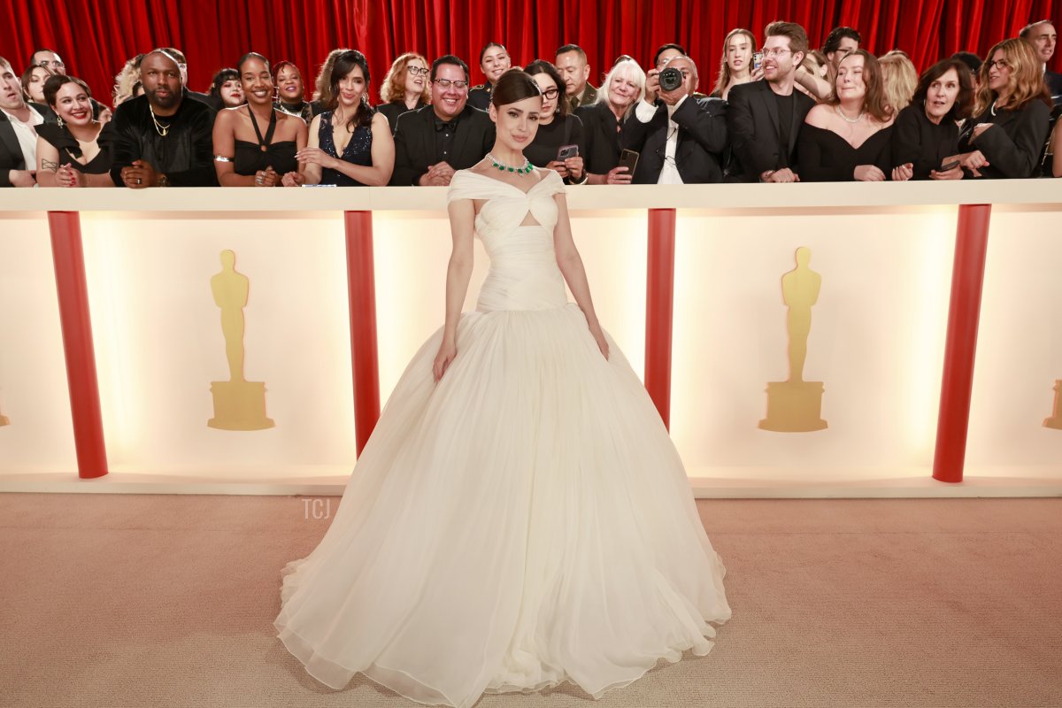 American actress and singer Sofia Carson attends the 95th Annual Academy Awards at the Dolby Theatre in Hollywood, California on March 12, 2023 (Emma McIntyre/Getty Images)