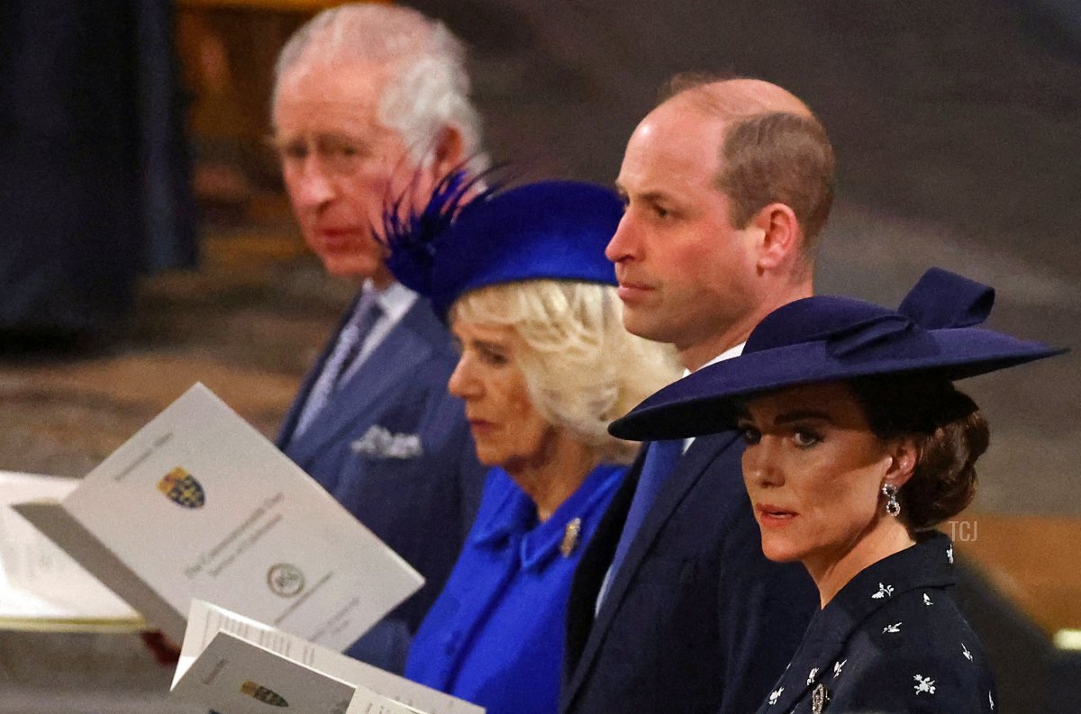 Members of the royal family attend the Commonwealth Day service at Westminster Abbey in London on March 13, 2023 (HANNAH MCKAY/POOL/AFP via Getty Images)
