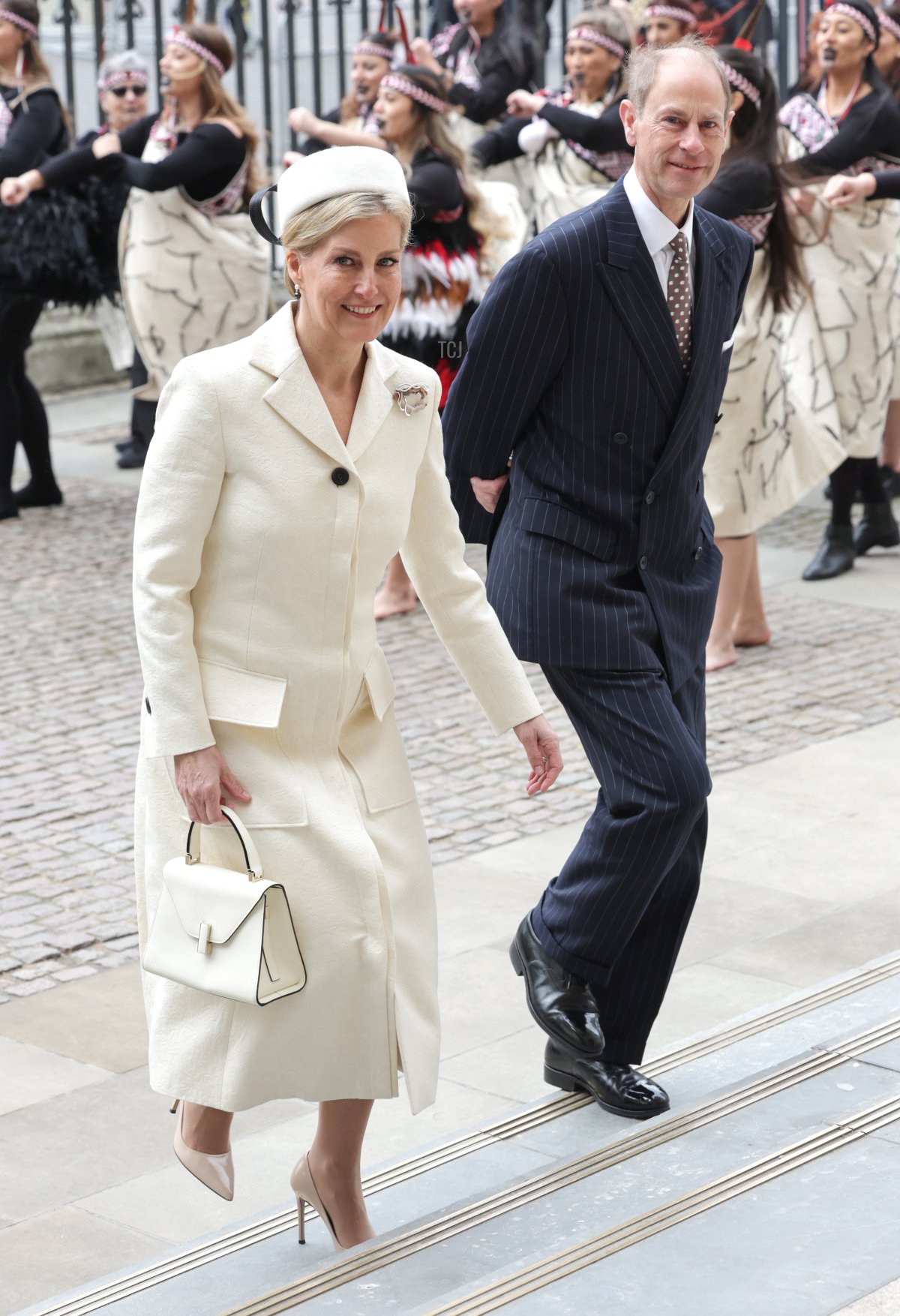 The Duke and Duchess of Edinburgh arrive for the Commonwealth Day service at Westminster Abbey in London on March 13, 2023 (Chris Jackson/Getty Images)