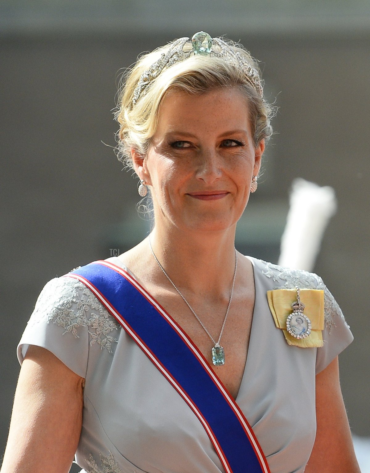 The Countess of Wessex arrives for the wedding of Sweden's Prince Carl Philip and Sofia Hellqvist in Stockholm, Sweden on June 13, 2015 (JONATHAN NACKSTRAND/AFP via Getty Images)