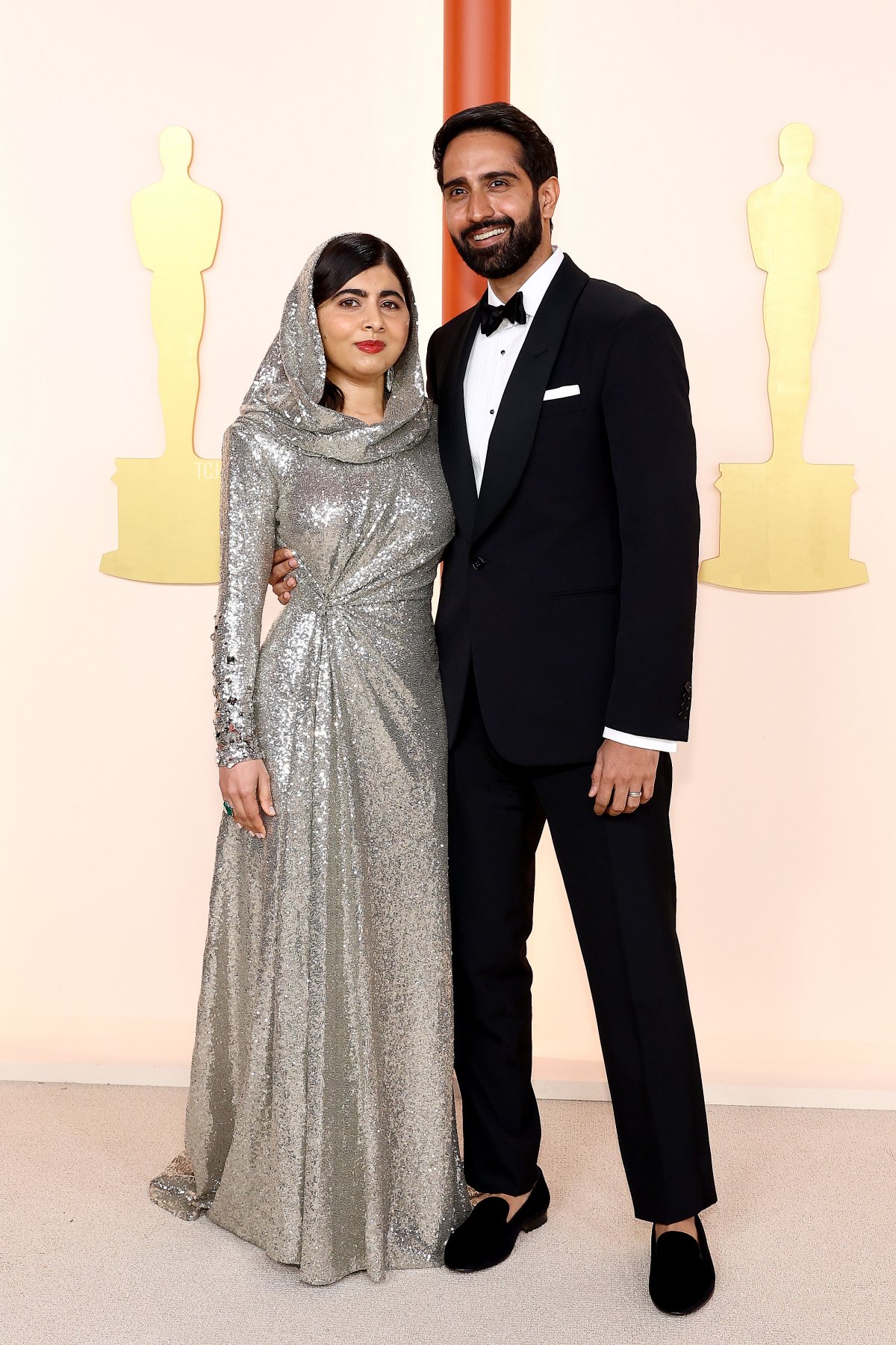 Malala Yousafzai and Asser Malik attend the 95th Annual Academy Awards on March 12, 2023 in Hollywood, California (Arturo Holmes/Getty Images)