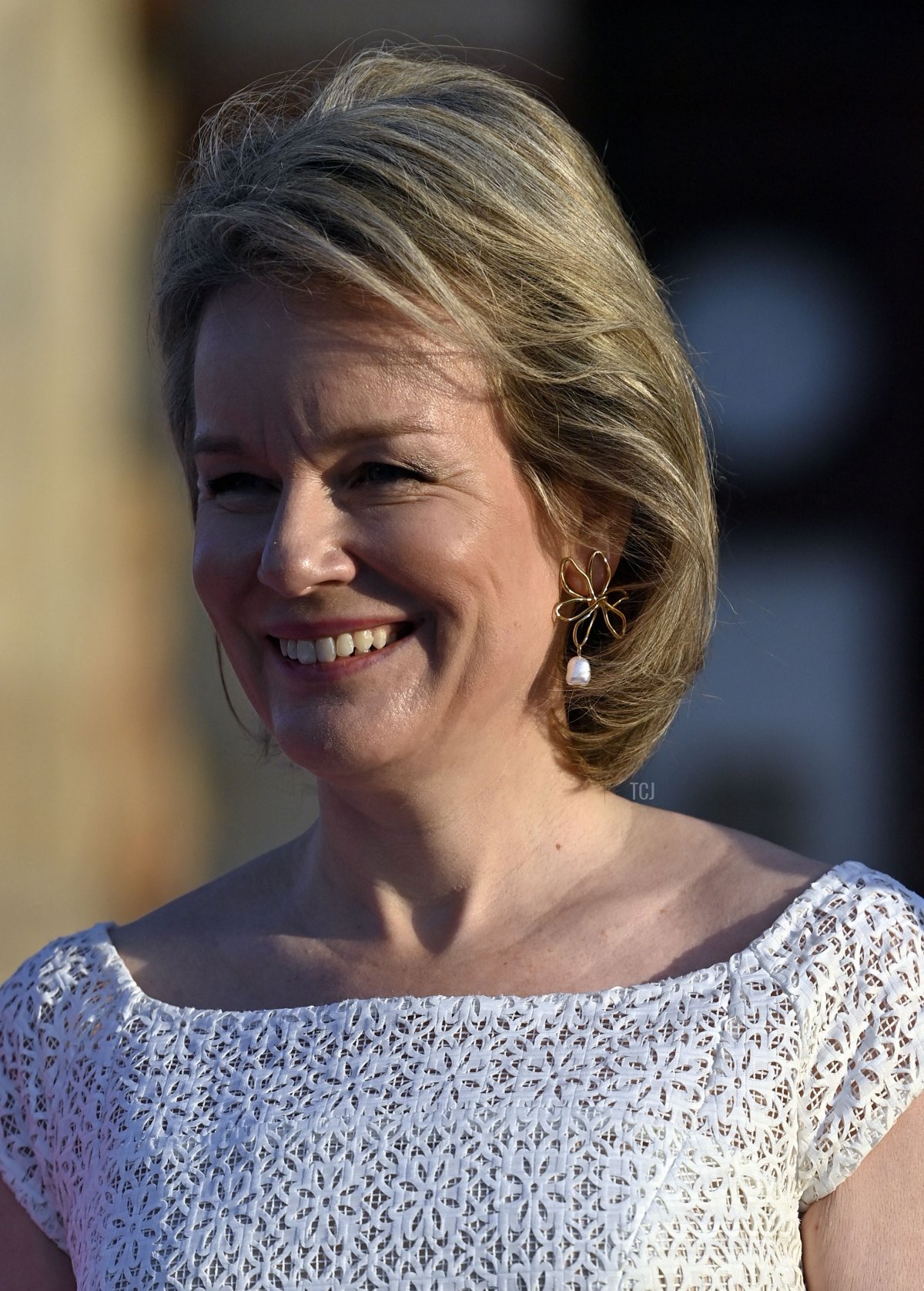 The Queen of the Belgians is pictured at a royal visit to the exhibition 'Queen Elisabeth' at the Baron Empain Palace in Cairo, Egypt, March 14, 2023 (ERIC LALMAND/BELGA MAG/AFP via Getty Images)