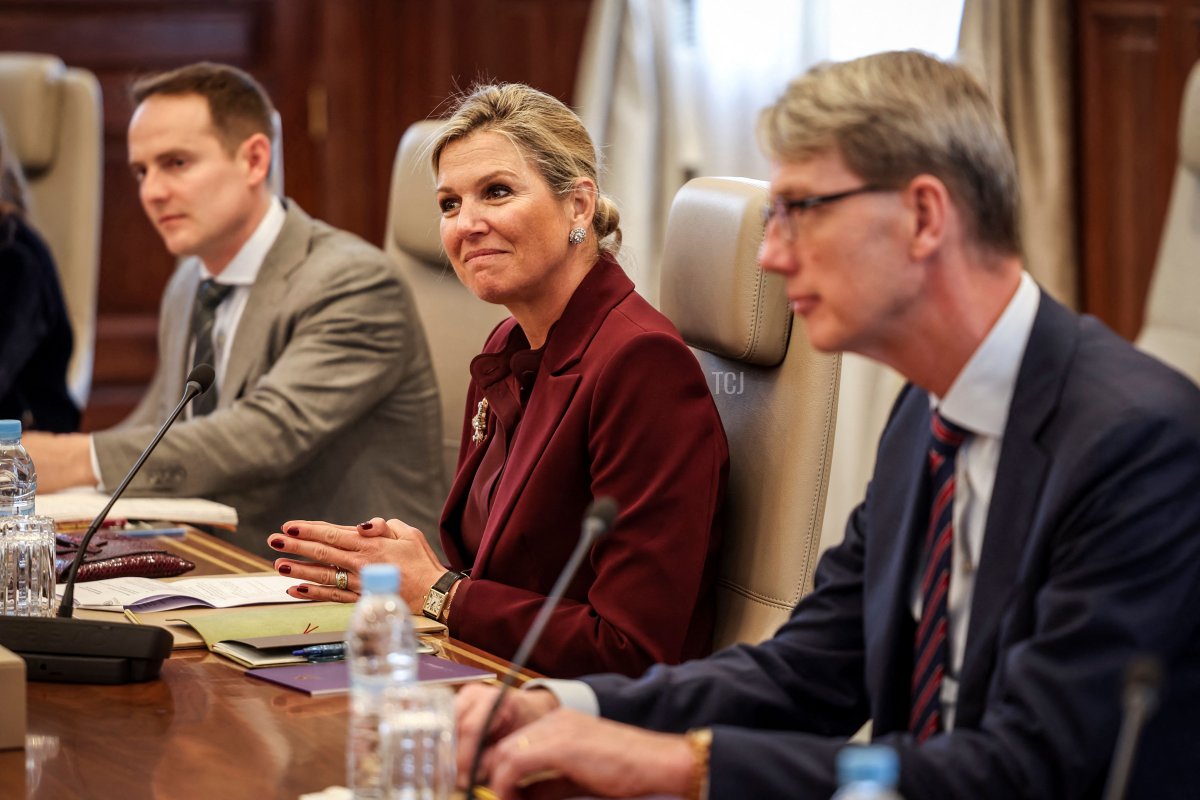Queen Maxima of the Netherlands is pictured in Rabat on March 22, 2023, on the last day of her visit as a special representative of the UN Secretary-General for Financial Inclusion and Development (FADEL SENNA/AFP via Getty Images)