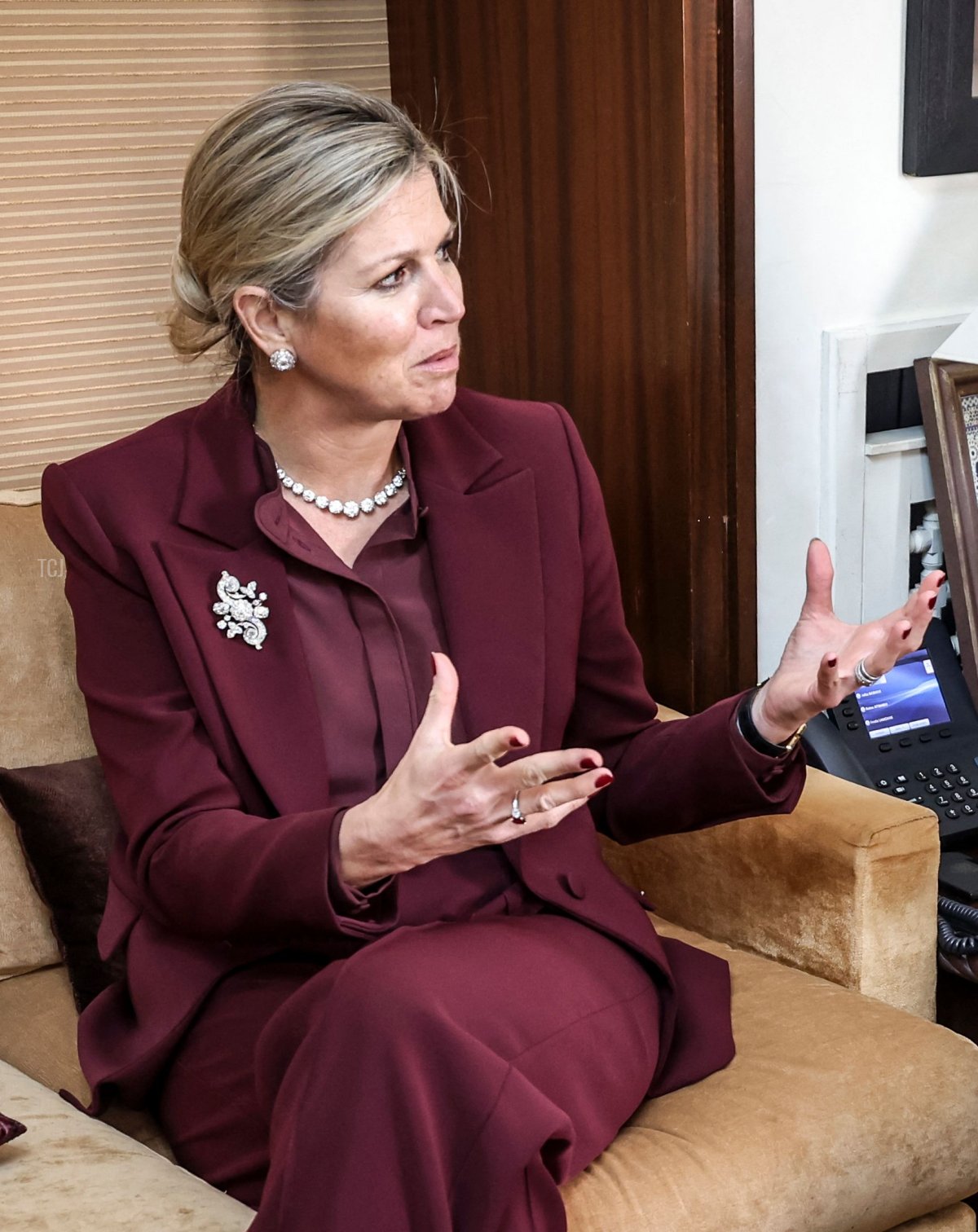 Queen Maxima of the Netherlands is pictured in Rabat on March 22, 2023, on the last day of her visit as a special representative of the UN Secretary-General for Financial Inclusion and Development (FADEL SENNA/AFP via Getty Images)