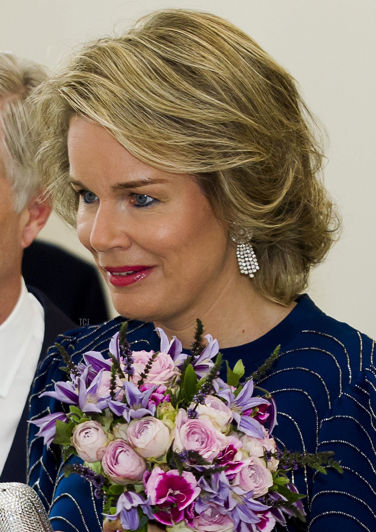The Queen of the Belgians arrives for a concert by the Belgian National Orchestra on the eve of Belgium's National Day on July 20, 2016 at Bozar in Brussels (KRISTOF VAN ACCOM/AFP via Getty Images)