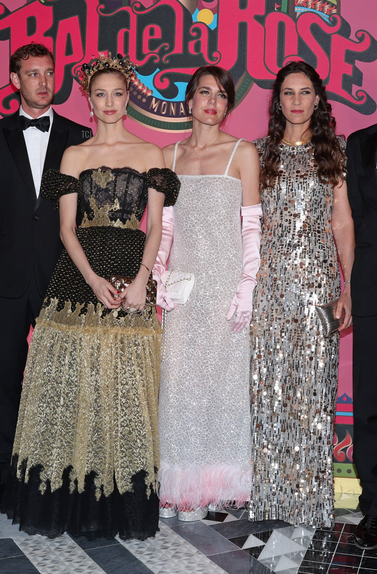 Pierre Casiraghi, Beatrice Borromeo Casiraghi, Charlotte Casiraghi Rassam, and Tatiana Santo Domingo Casiraghi attend the Rose Ball on March 25, 2023 in Monaco (Pascal Le Segretain/Getty Images)