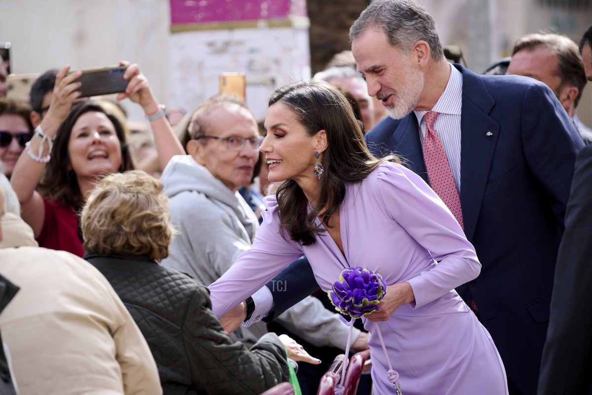 King Felipe VI of Spain and Queen Letizia of Spain attend the IX International Congress of the Spanish Language at the Falla Theater on March 27, 2023 in Cadiz, Spain (Carlos Alvarez/Getty Images)