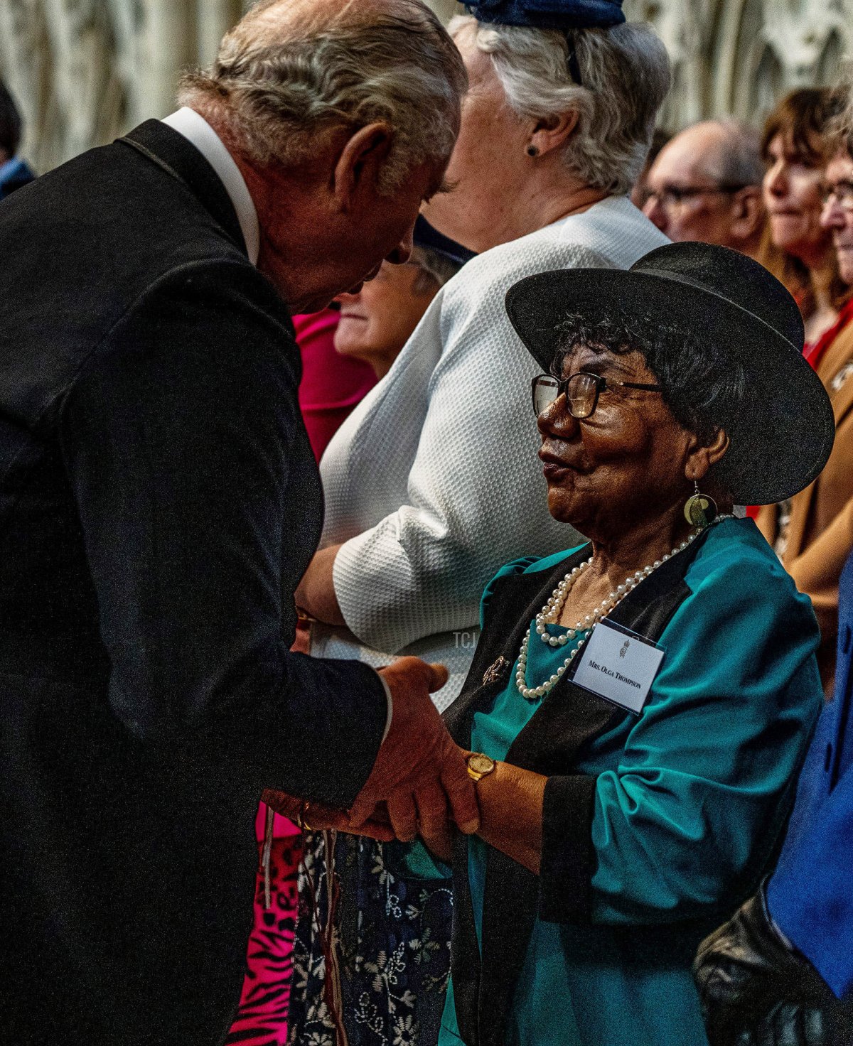 King Charles III greets people in York Minster during the Maundy Thursday Service on April 6, 2023 in York, England (Charlotte Graham - WPA Pool/Getty Images)